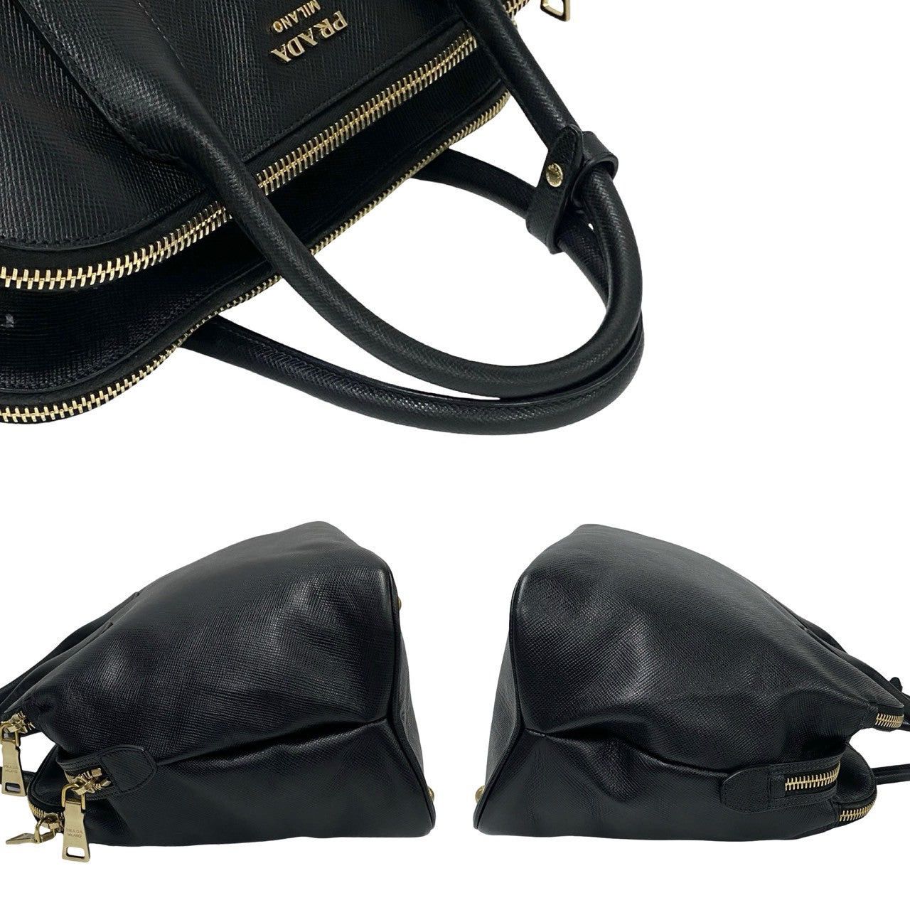 Prada Prada Handbag Black Leather Size ONE SIZE - 5 Thumbnail