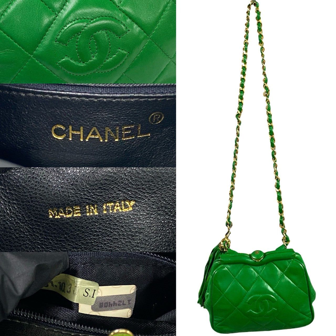 Chanel Chanel Shoulder Bag Green Leather Size ONE SIZE - 3 Thumbnail