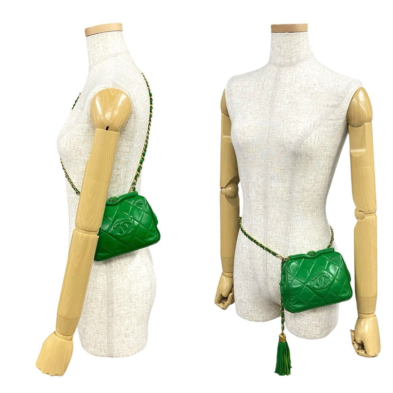 Chanel Chanel Shoulder Bag Green Leather Size ONE SIZE - 2 Thumbnail