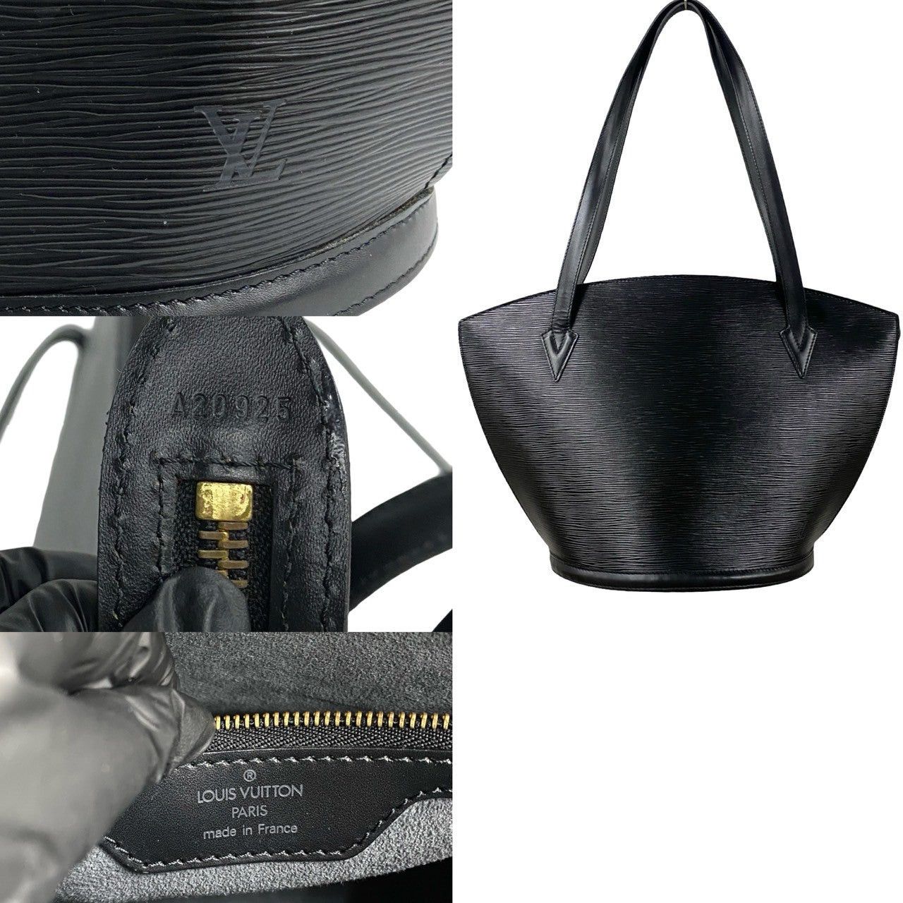 Louis Vuitton Louis Vuitton Tote Bag Black Leather Size ONE SIZE - 3 Thumbnail