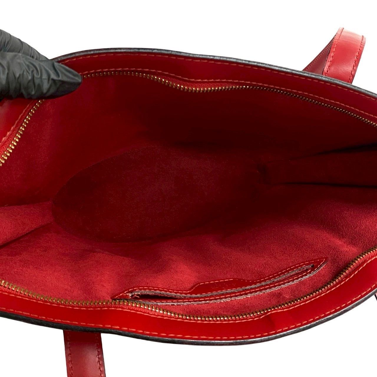 Louis Vuitton Louis Vuitton Tote Bag Red Leather Size ONE SIZE - 8 Thumbnail