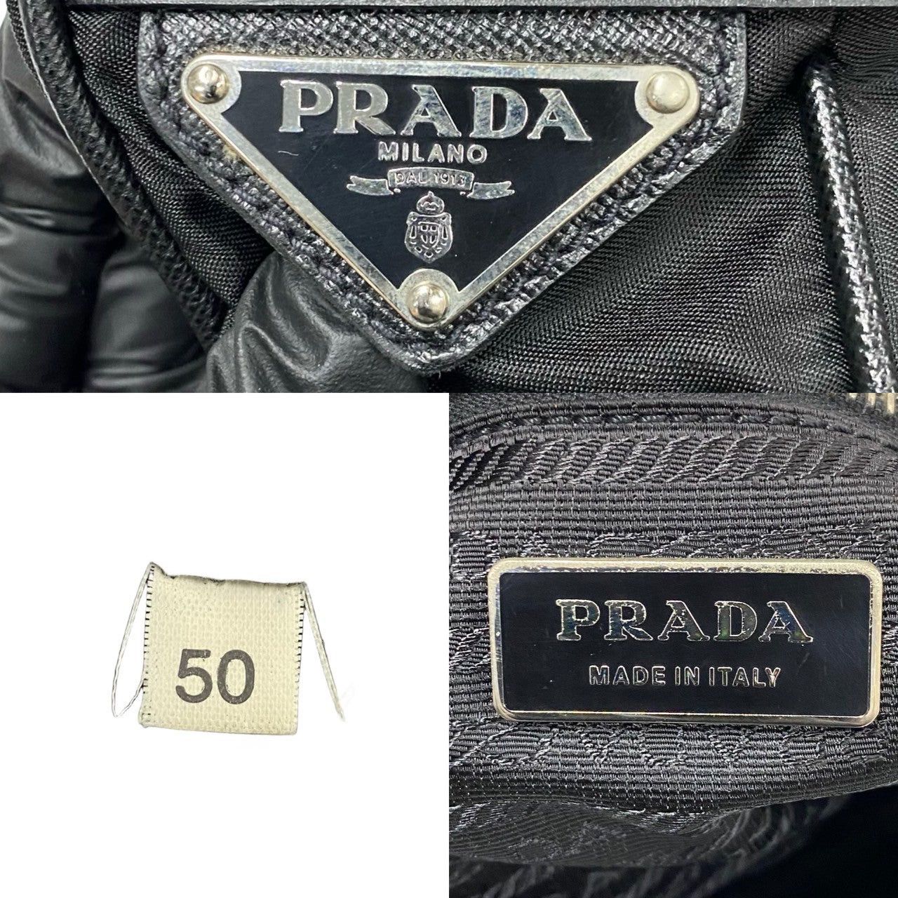 Prada Prada Shoulder Bag Black Leather Size ONE SIZE - 3 Thumbnail