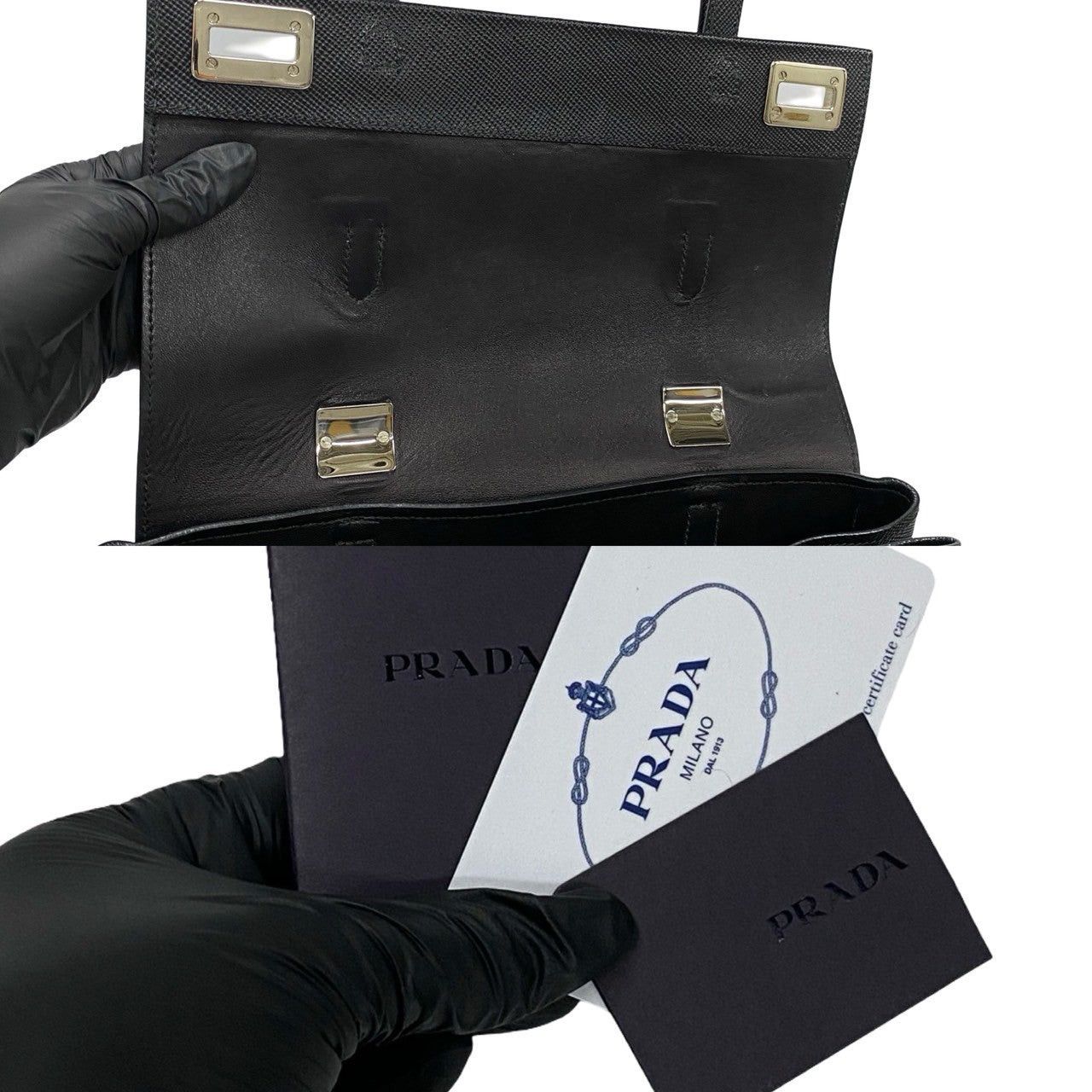 Prada Prada Shoulder Bag Black Leather Size ONE SIZE - 9 Thumbnail