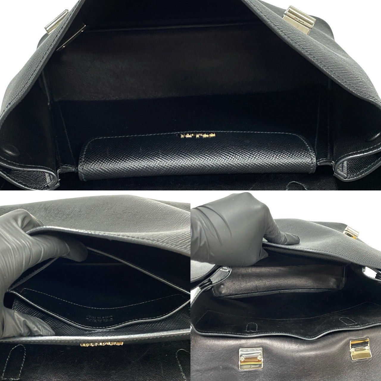 Prada Prada Shoulder Bag Black Leather Size ONE SIZE - 8 Thumbnail