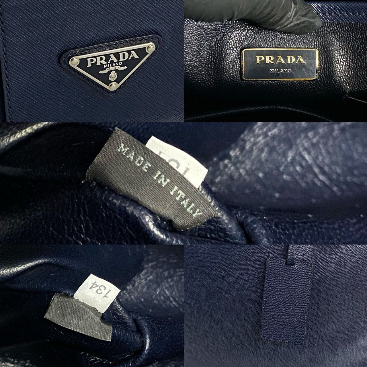 Prada Prada Handbag Blue Leather Size ONE SIZE - 3 Thumbnail