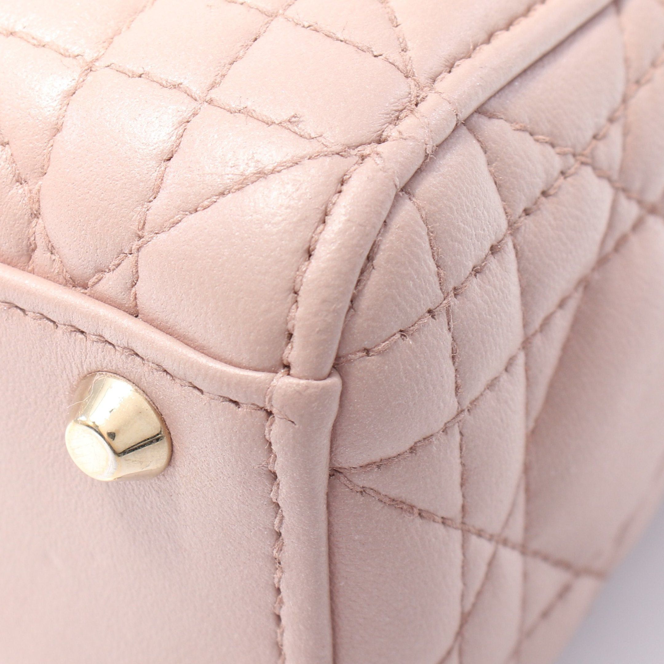 Dior Dior Lady Dior Mini Canage Handbag Leather Pink Size ONE SIZE - 7 Thumbnail