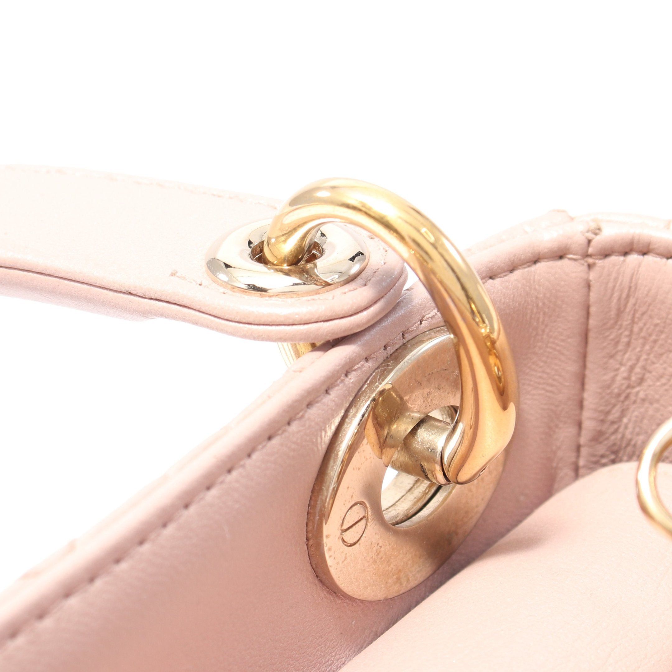 Dior Dior Lady Dior Mini Canage Handbag Leather Pink Size ONE SIZE - 6 Thumbnail