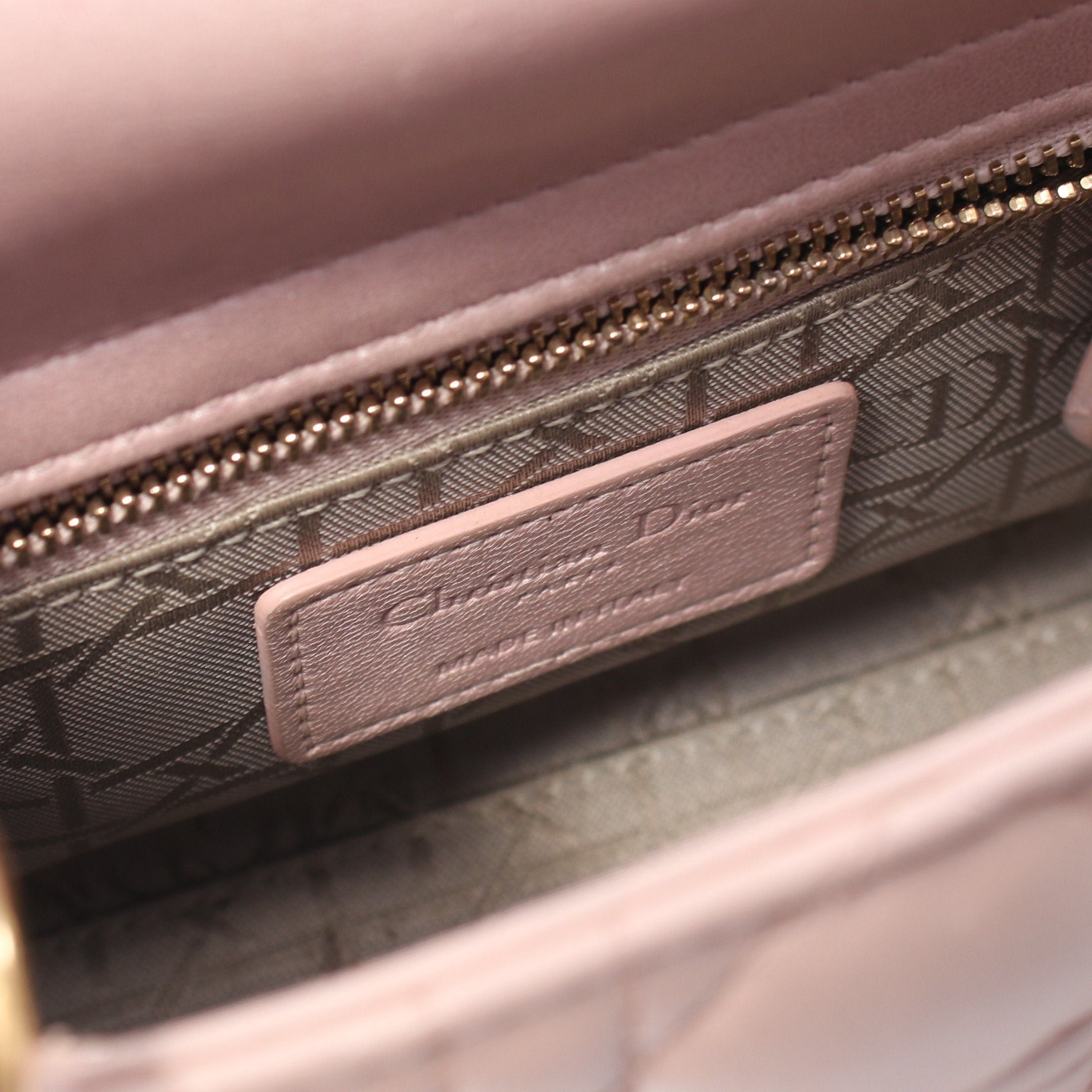 Dior Dior Lady Dior Mini Canage Handbag Leather Pink Size ONE SIZE - 4 Thumbnail