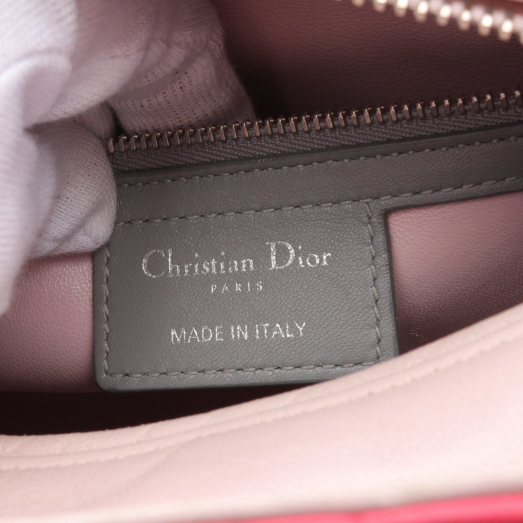 Dior Dior Lady Dior Canage Handbag Leather Pink Light Gray Size ONE SIZE - 4 Thumbnail