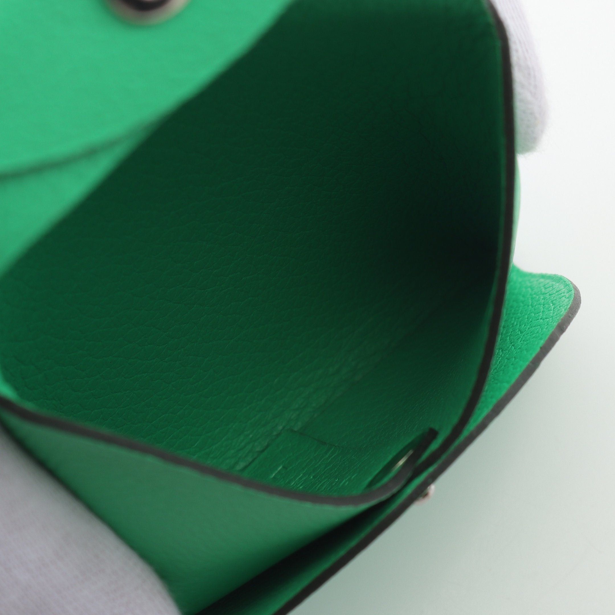Hermes Hermes Bastia Vert Comique Coin Purse Evercolor Light Green Silver Hardware B Stamp Size ONE SIZE - 3 Thumbnail