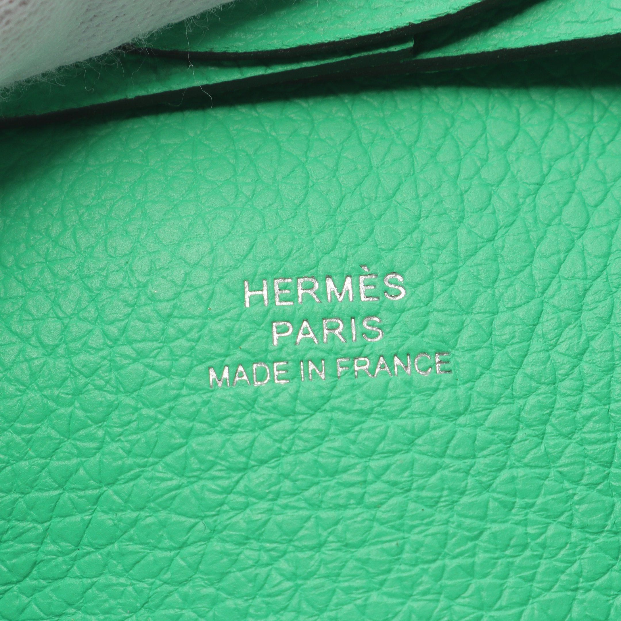 Hermes Hermes Bastia Vert Comique Coin Purse Evercolor Light Green Silver Hardware B Stamp Size ONE SIZE - 4 Thumbnail