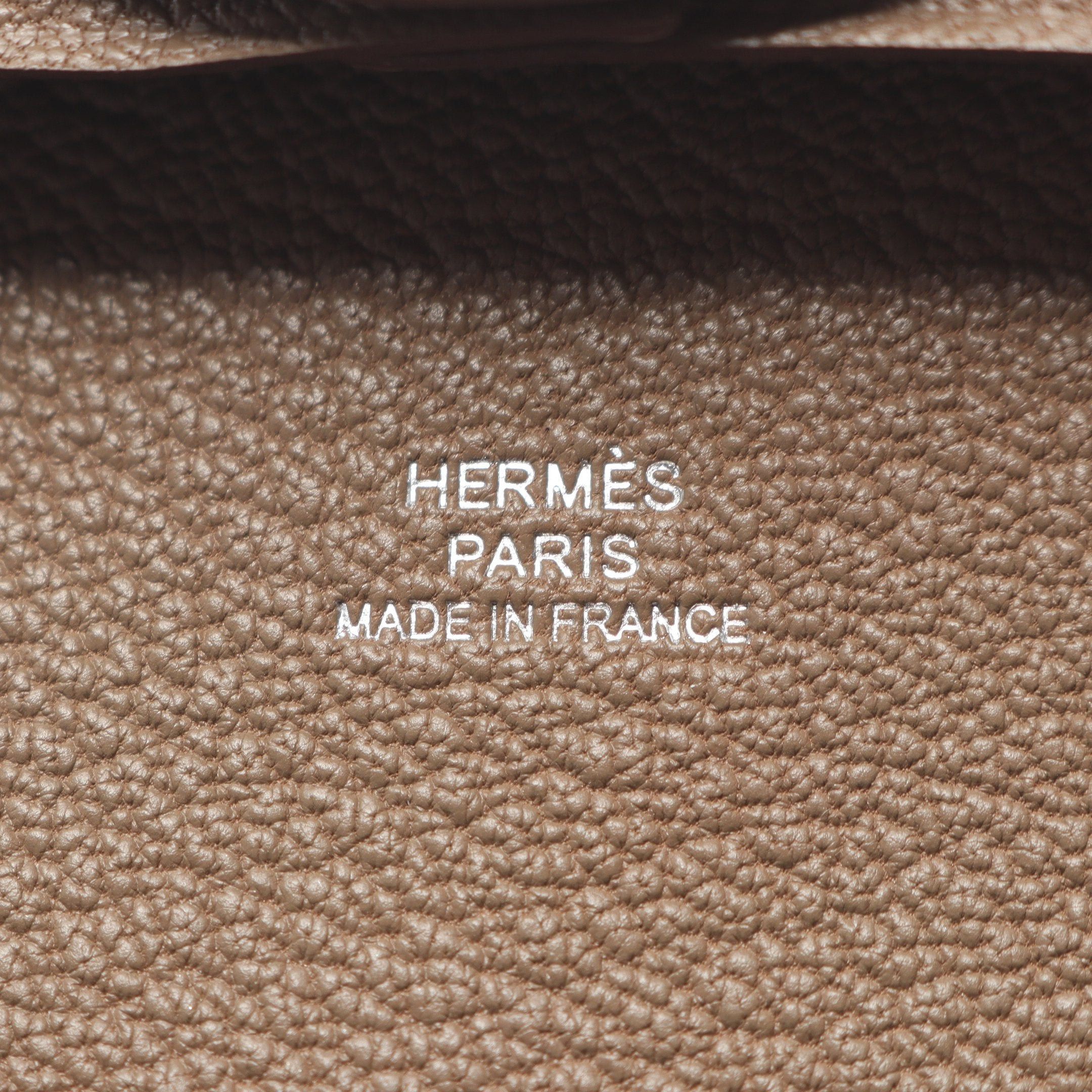 Hermes Hermes Bastia Etoupe Coin Purse Chevre Gray Brown Silver Hardware Double Engraved Size ONE SIZE - 4 Thumbnail