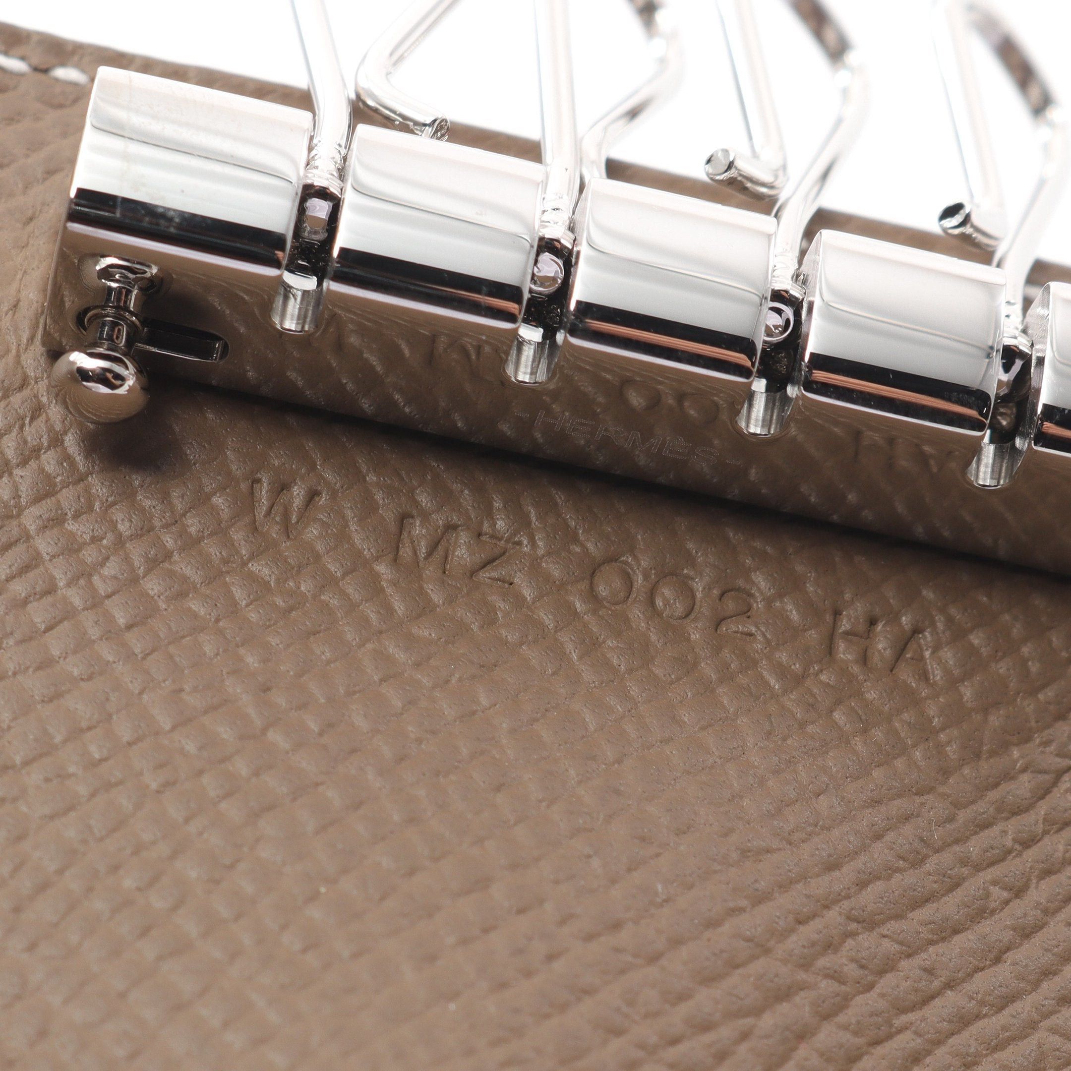 Hermes Hermes Bearn Etoupe Key Case Veau Epsom Gray Brown Silver Hardware 4 Ring Chain Double Engraved Size ONE SIZE - 5 Thumbnail
