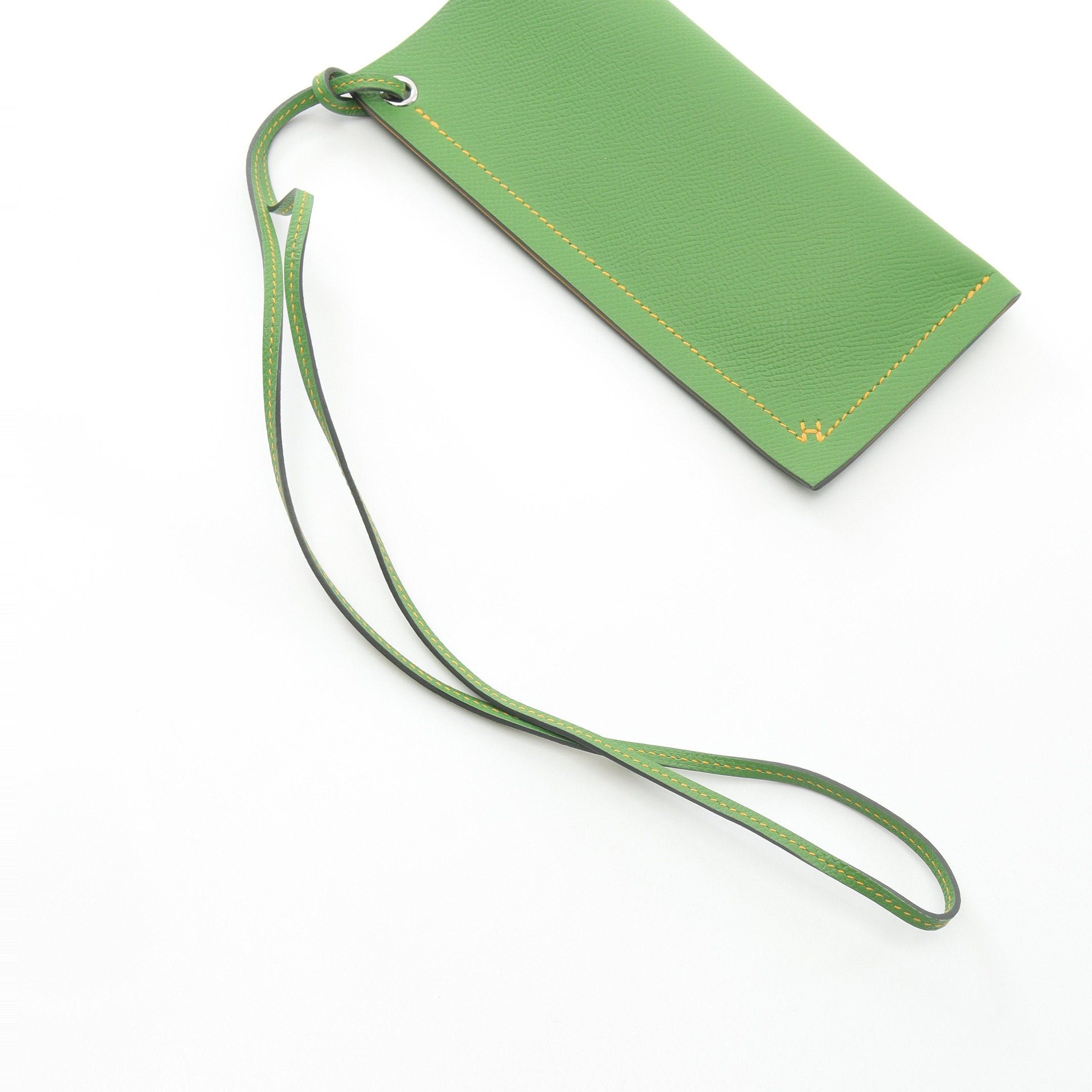 Hermes Hermes H Sellier Verso Veil Yucca Sun Glasses Case Veau Epsom Yellow-Green Silver Hardware B Stamp Size ONE SIZE - 7 Thumbnail
