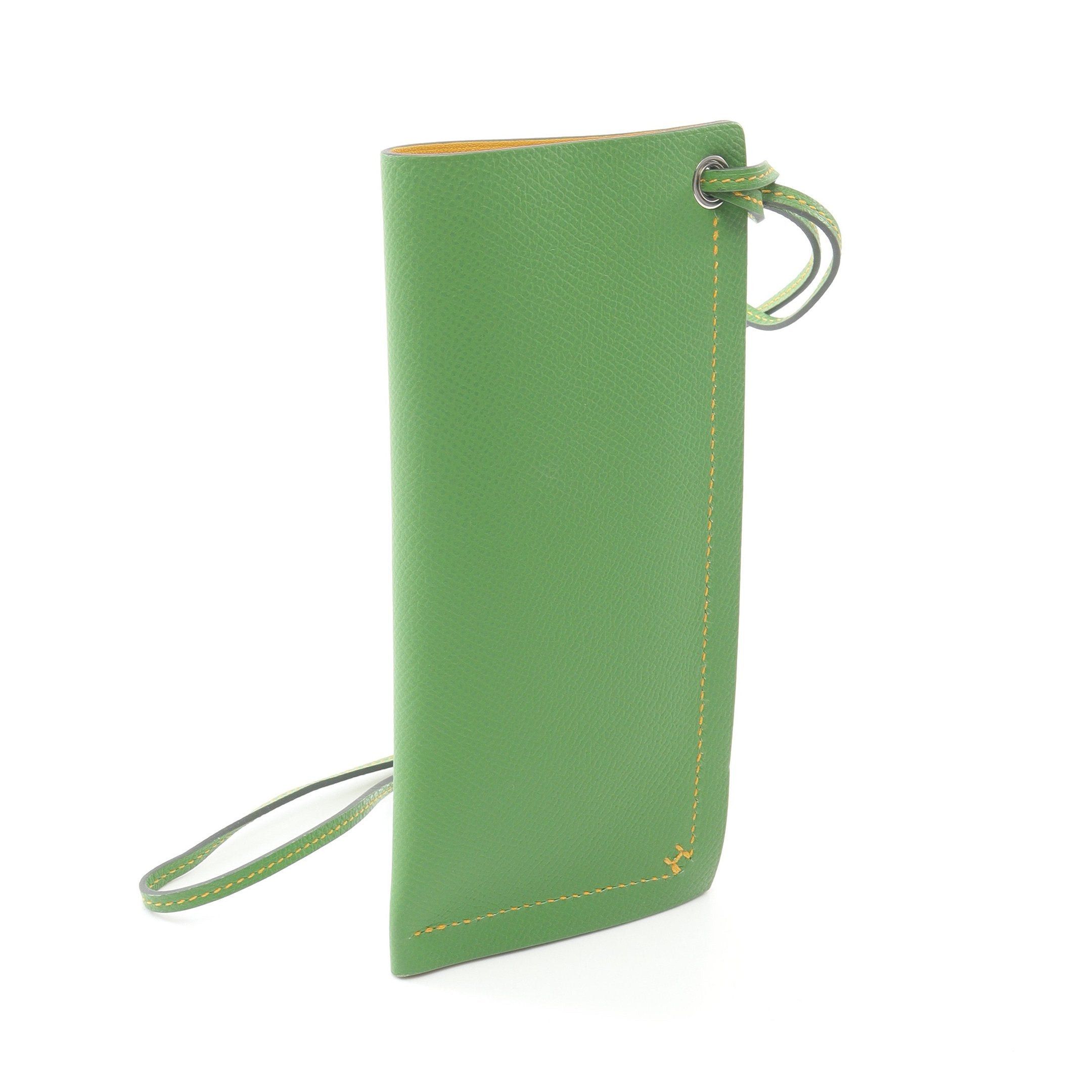 Hermes Hermes H Sellier Verso Veil Yucca Sun Glasses Case Veau Epsom Yellow-Green Silver Hardware B Stamp Size ONE SIZE - 2 Thumbnail