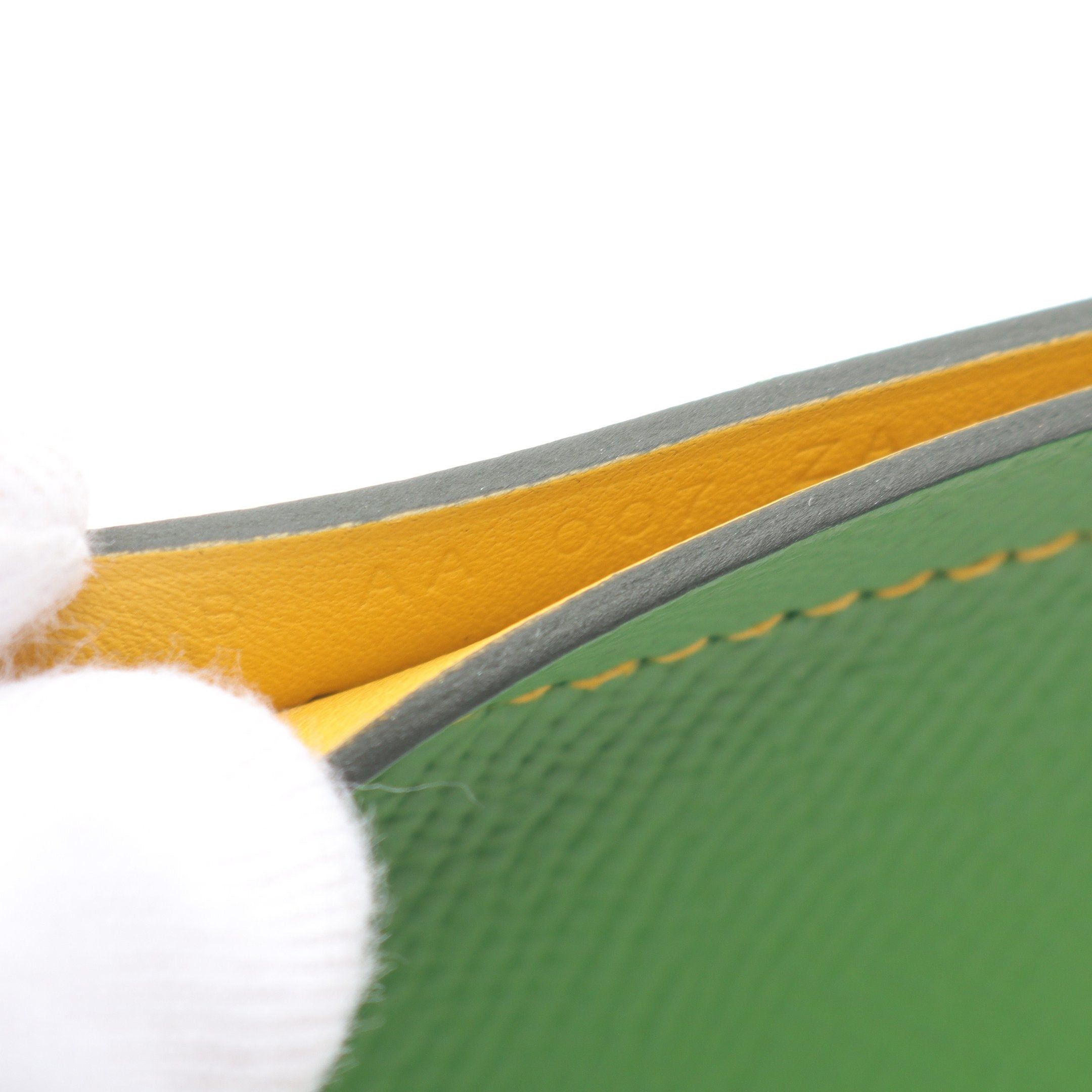 Hermes Hermes H Sellier Verso Veil Yucca Sun Glasses Case Veau Epsom Yellow-Green Silver Hardware B Stamp Size ONE SIZE - 5 Thumbnail