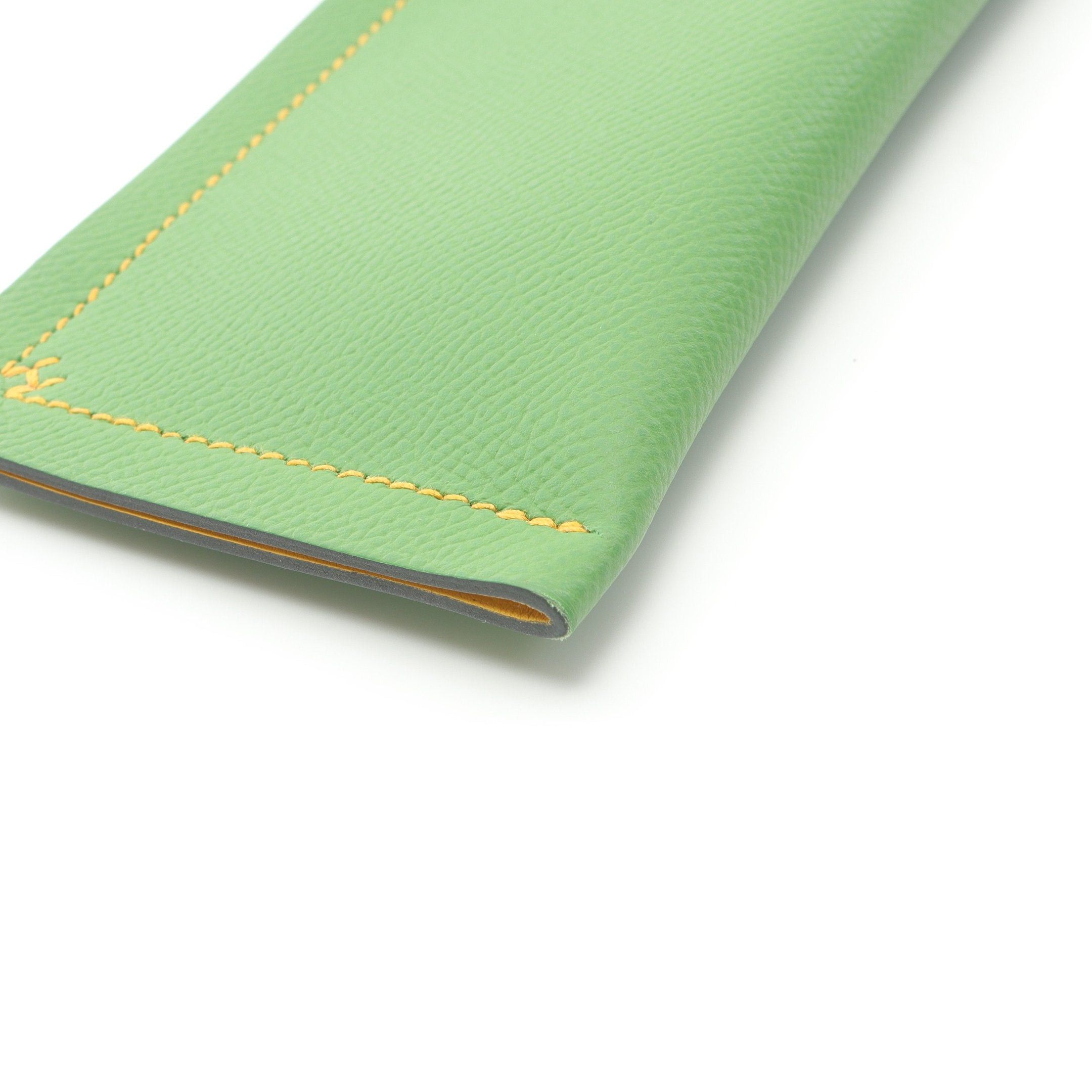 Hermes Hermes H Sellier Verso Veil Yucca Sun Glasses Case Veau Epsom Yellow-Green Silver Hardware B Stamp Size ONE SIZE - 6 Thumbnail