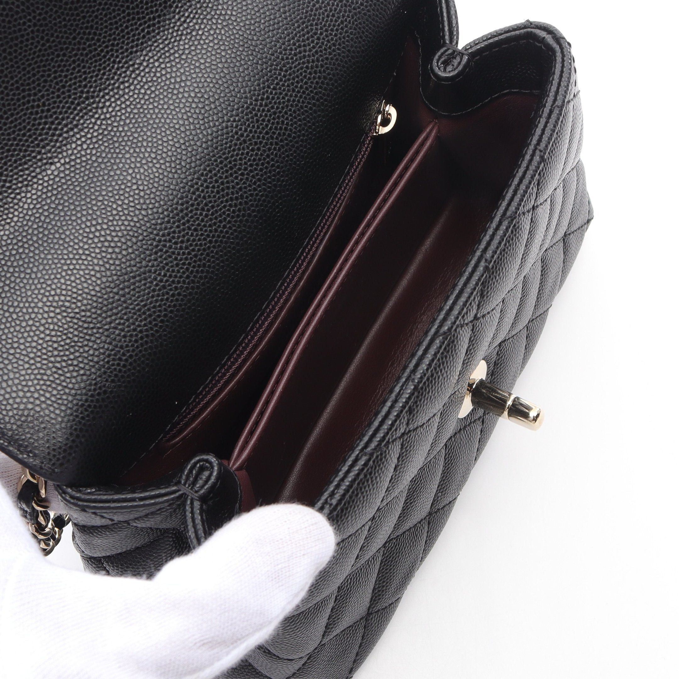 Chanel Chanel Coco Handle Xxs Top Handbag Caviar Skin Black Gold Hardware Size ONE SIZE - 3 Thumbnail