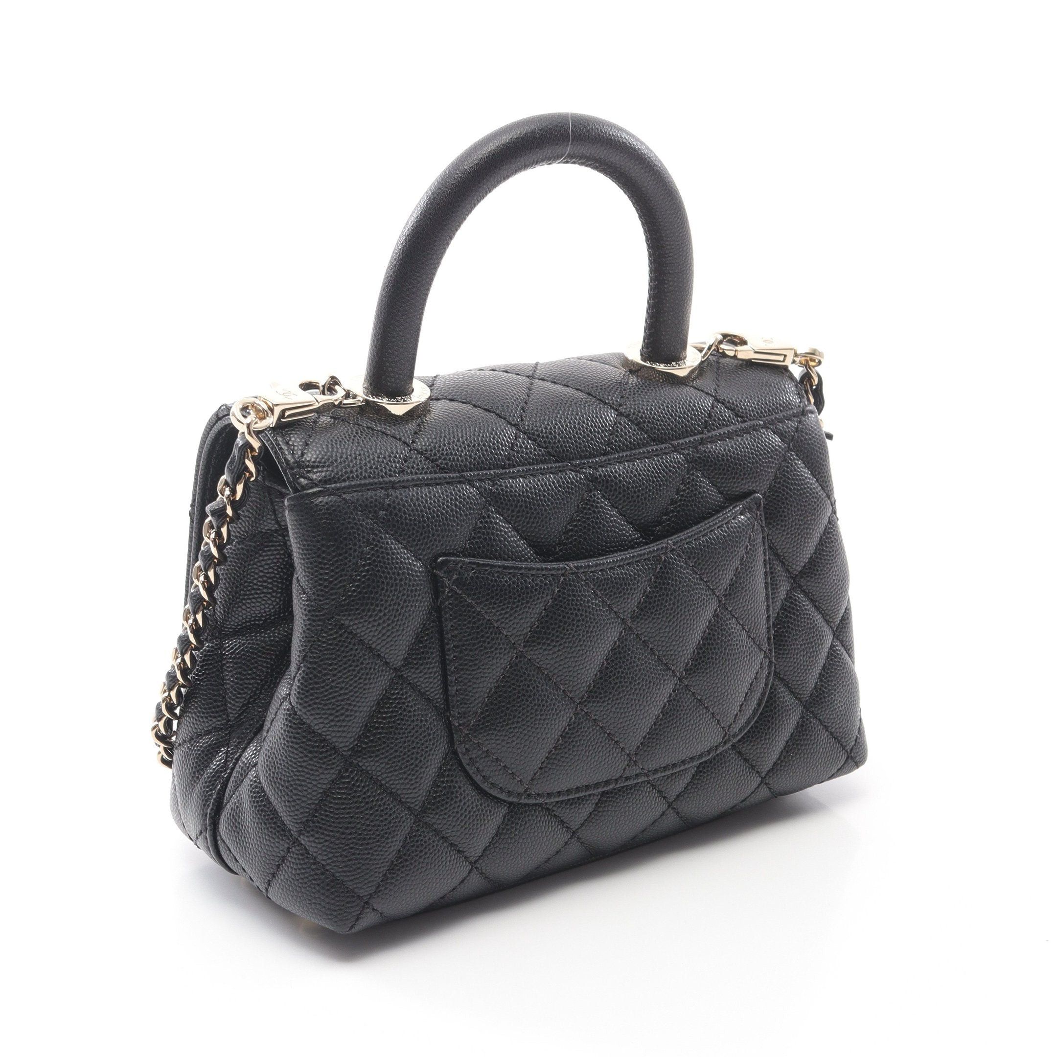 Chanel Chanel Coco Handle Xxs Top Handbag Caviar Skin Black Gold Hardware Size ONE SIZE - 2 Thumbnail