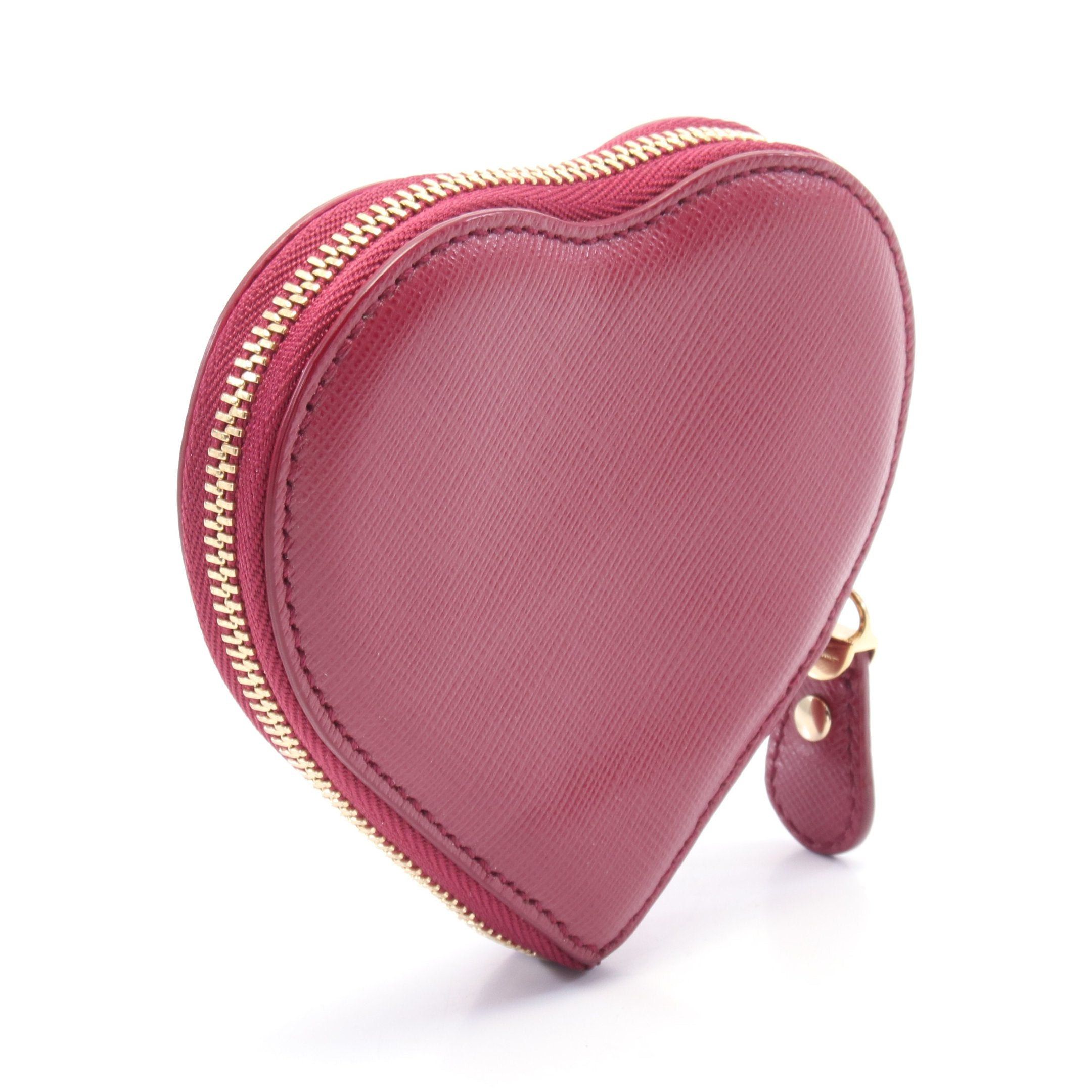 Salvatore Ferragamo Salvatore Ferragamo Gancini Coin Purse Heart Leather Pink Red Size ONE SIZE - 2 Thumbnail