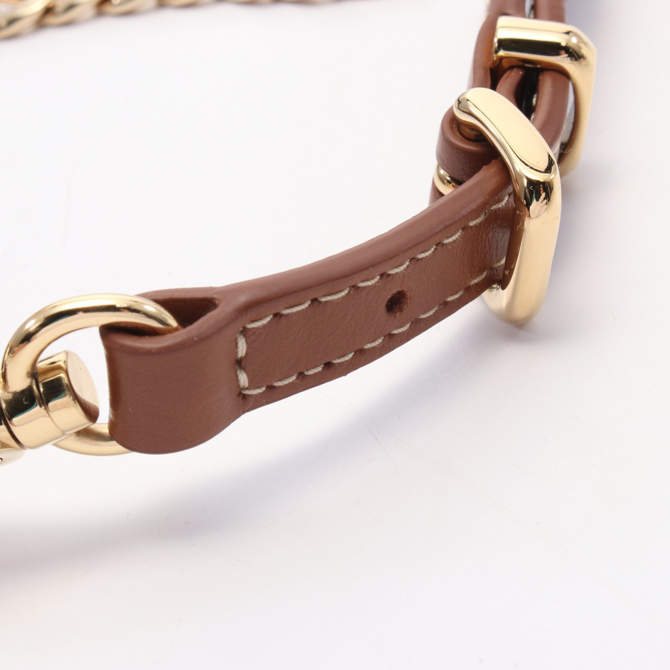 Miu Miu Miu Miu Trick Bag Charm Leather Fabric Gp Brown Khaki Green Gold Size ONE SIZE - 4 Thumbnail