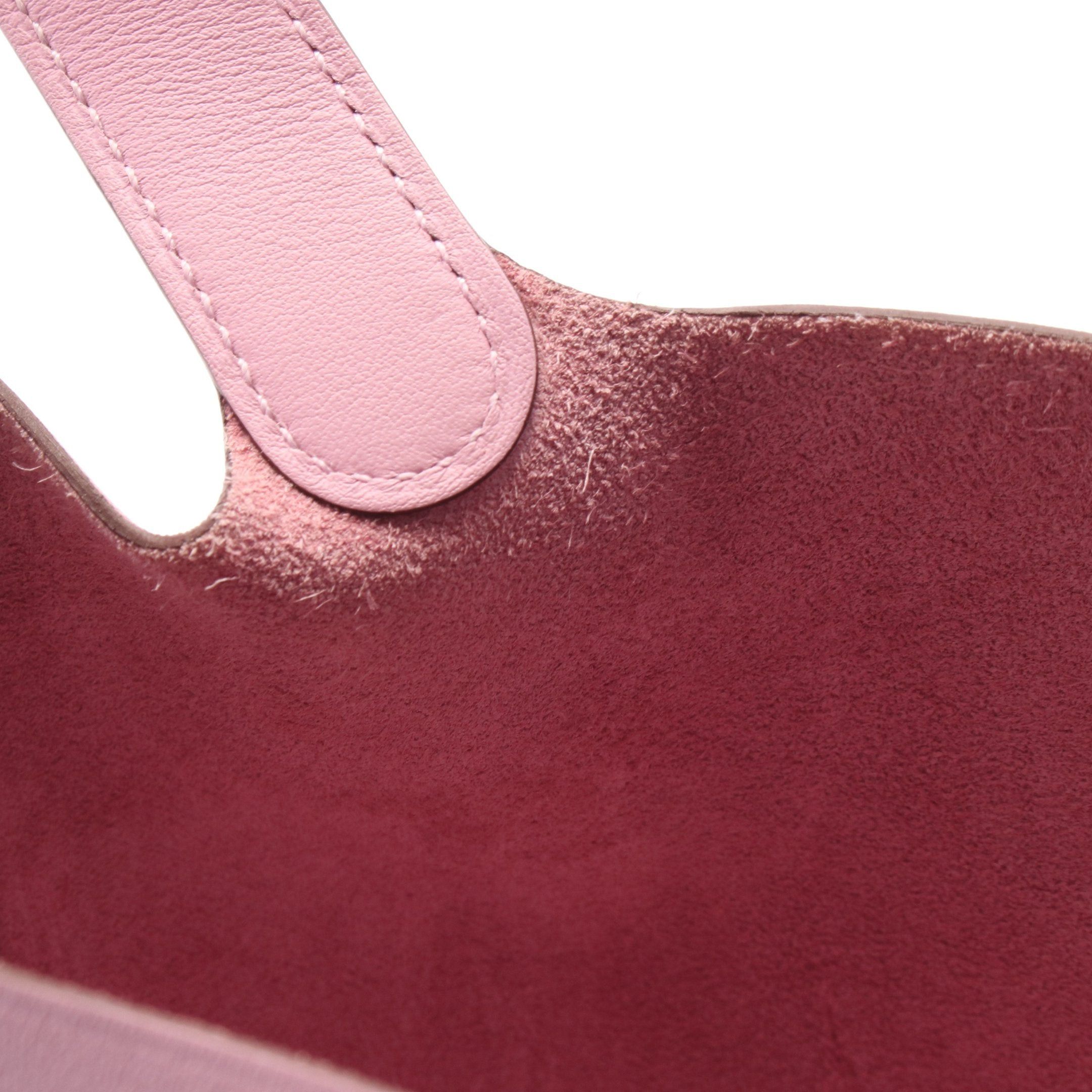 Hermes Hermes Picotan Lock Micro Lucky Daisy Mauve Sylvestre Handbag Leather Pink Light Brown White Silver Hardware U Stamp Size ONE SIZE - 6 Thumbnail