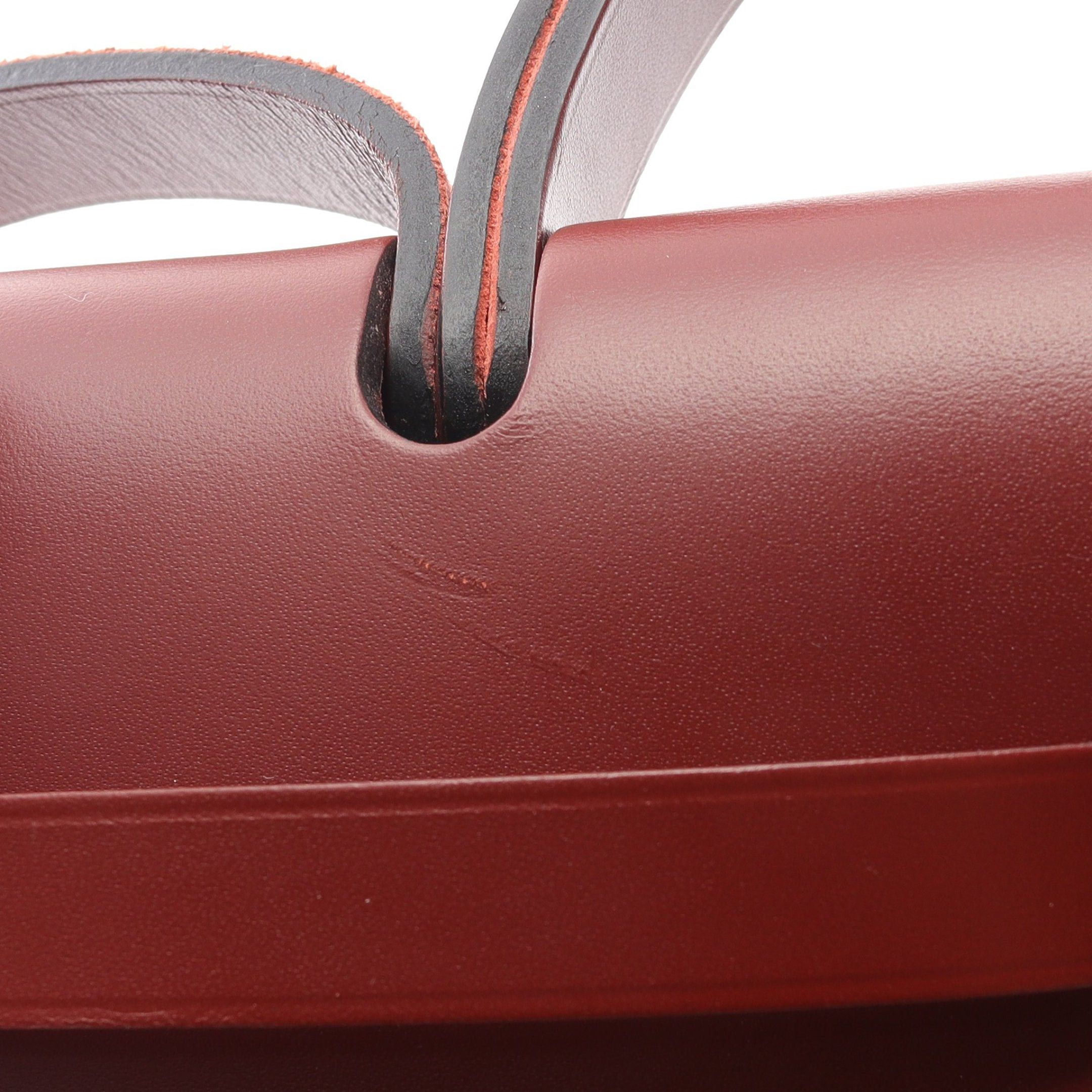 Hermes Hermes Herbag Zip Pm Rouge Ash Casac Handbag Vache Hunter Toile Military Bordeaux Silver Hardware C Engraved Size ONE SIZE - 6 Thumbnail