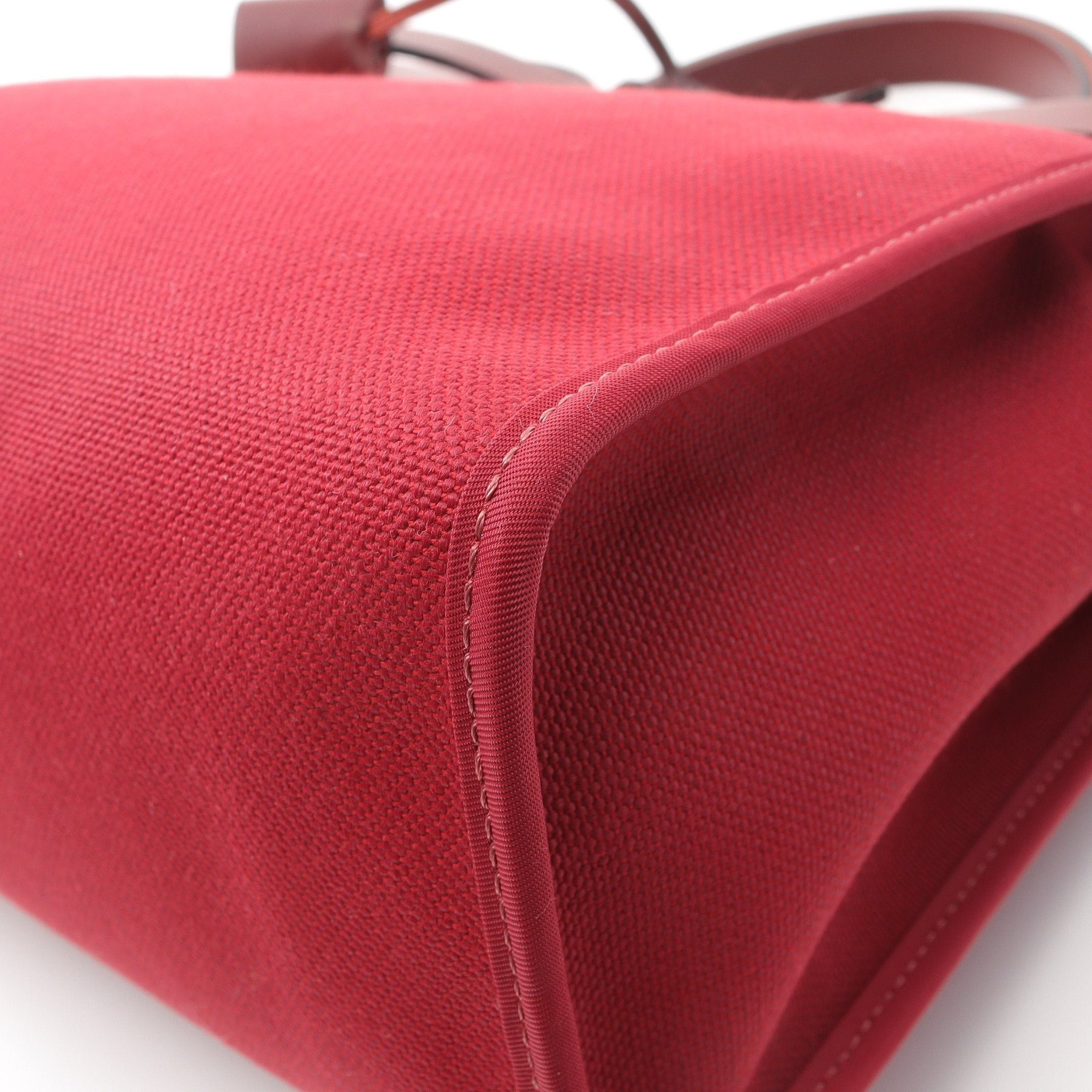 Hermes Hermes Herbag Zip Pm Rouge Ash Casac Handbag Vache Hunter Toile Military Bordeaux Silver Hardware C Engraved Size ONE SIZE - 5 Thumbnail