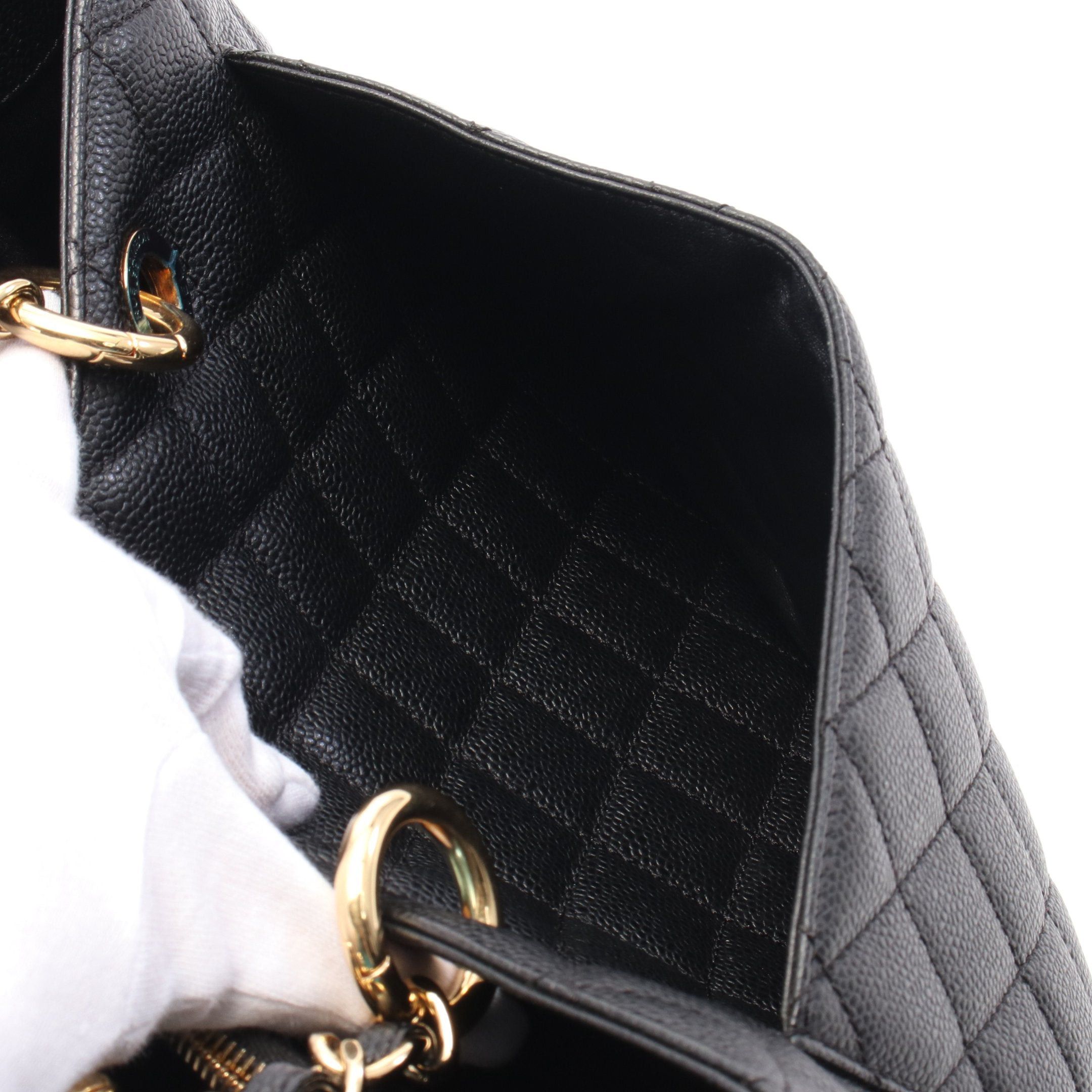 Chanel Chanel Matelasse Grand Shopping Gst Chain Shoulder Bag Tote Caviar Skin Black Gold Hardware Size ONE SIZE - 6 Thumbnail