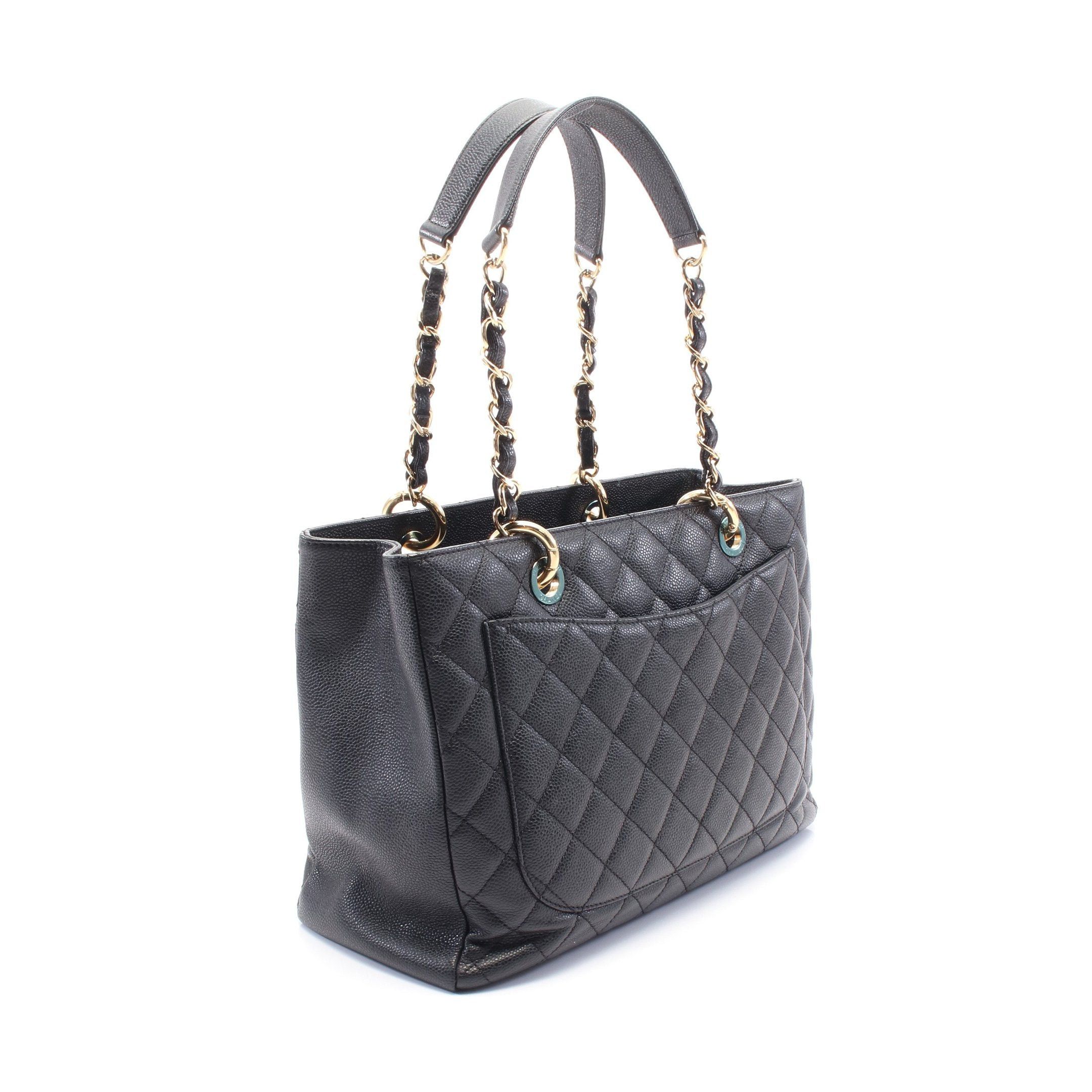 Chanel Chanel Matelasse Grand Shopping Gst Chain Shoulder Bag Tote Caviar Skin Black Gold Hardware Size ONE SIZE - 2 Thumbnail