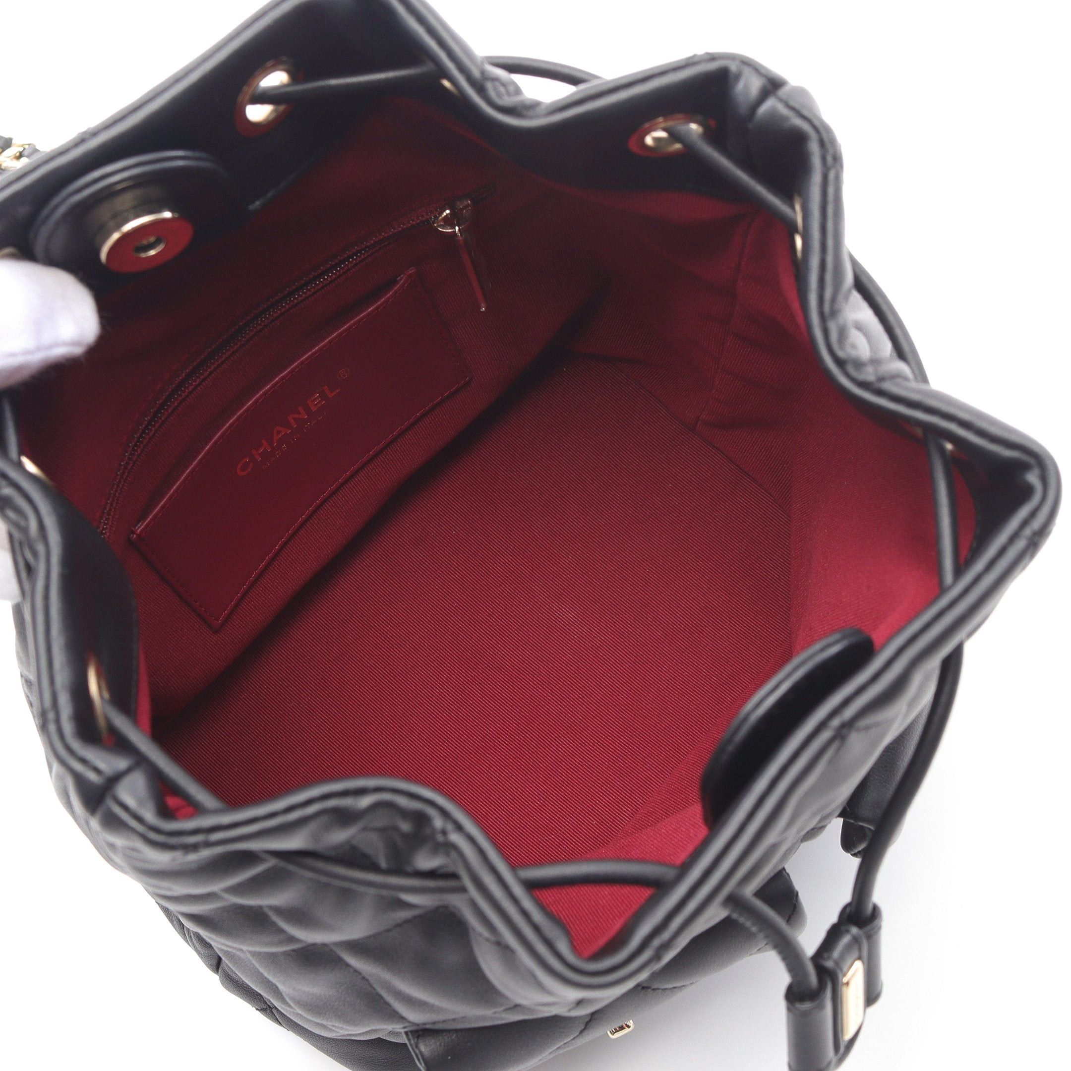 Chanel Chanel Matelasse Backpack Rucksack Lambskin Black Gold Hardware Size ONE SIZE - 3 Thumbnail