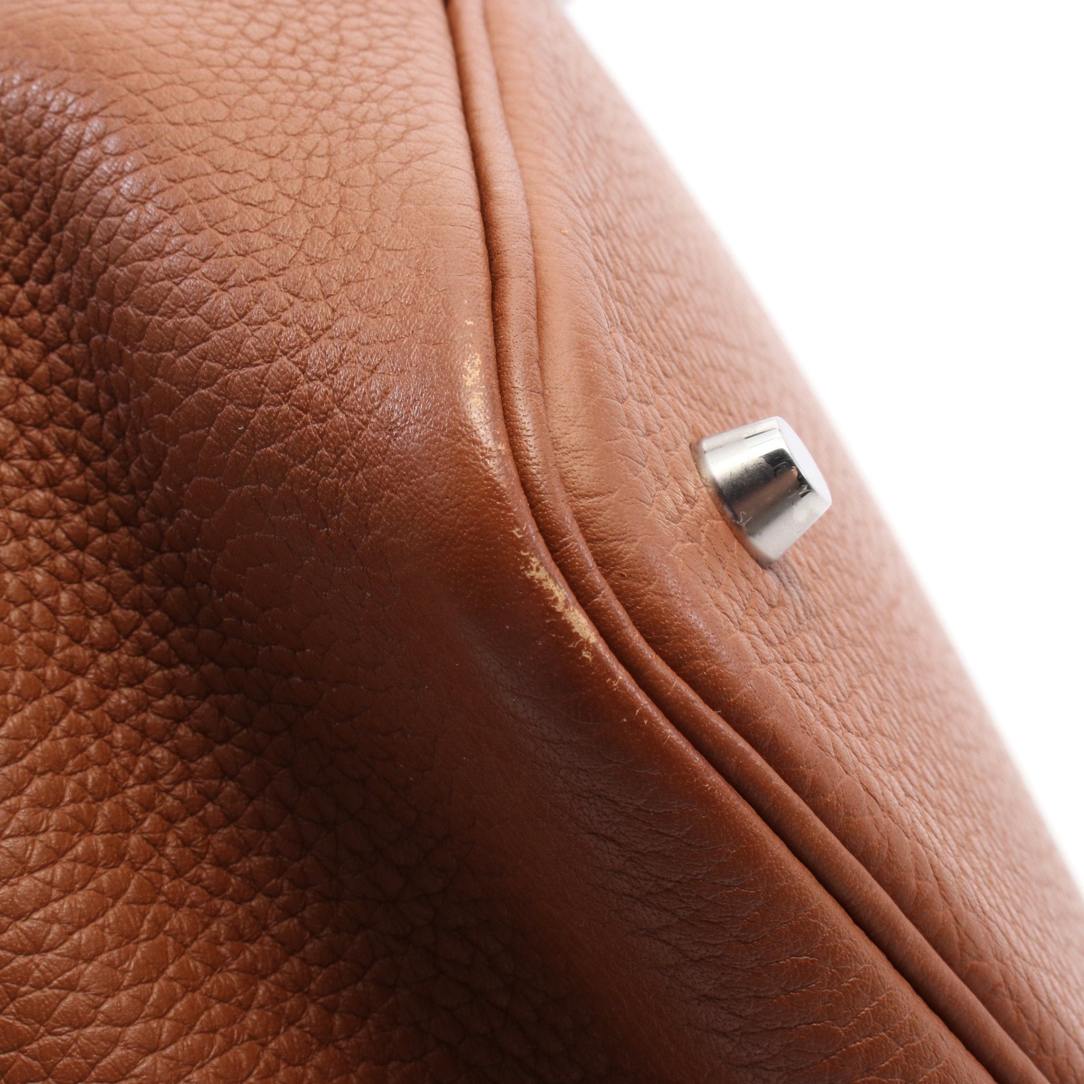 Hermes Hermes Picotane Lock Mm Gold Handbag Clemence Leather Brown Silver Hardware C Engraved Size ONE SIZE - 6 Thumbnail