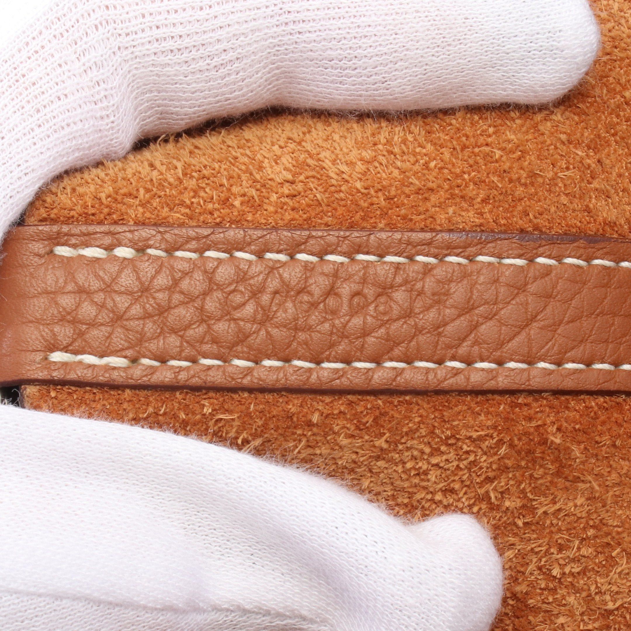 Hermes Hermes Picotane Lock Mm Gold Handbag Clemence Leather Brown Silver Hardware C Engraved Size ONE SIZE - 5 Thumbnail