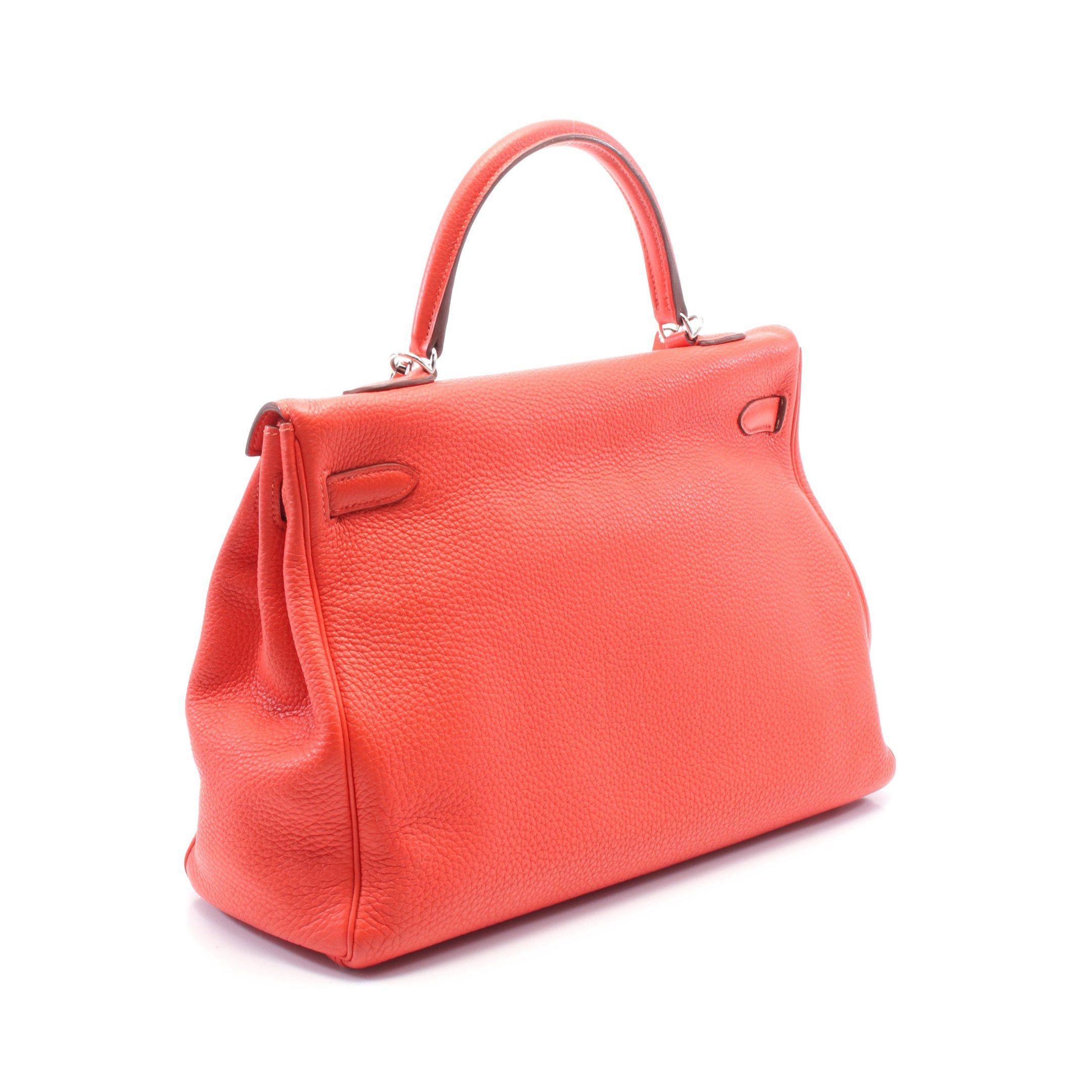 Hermes Hermes Kelly35 Capucines Handbag Togo Orange Brown Silver Hardware Inner Stitch Stamp Size ONE SIZE - 2 Thumbnail