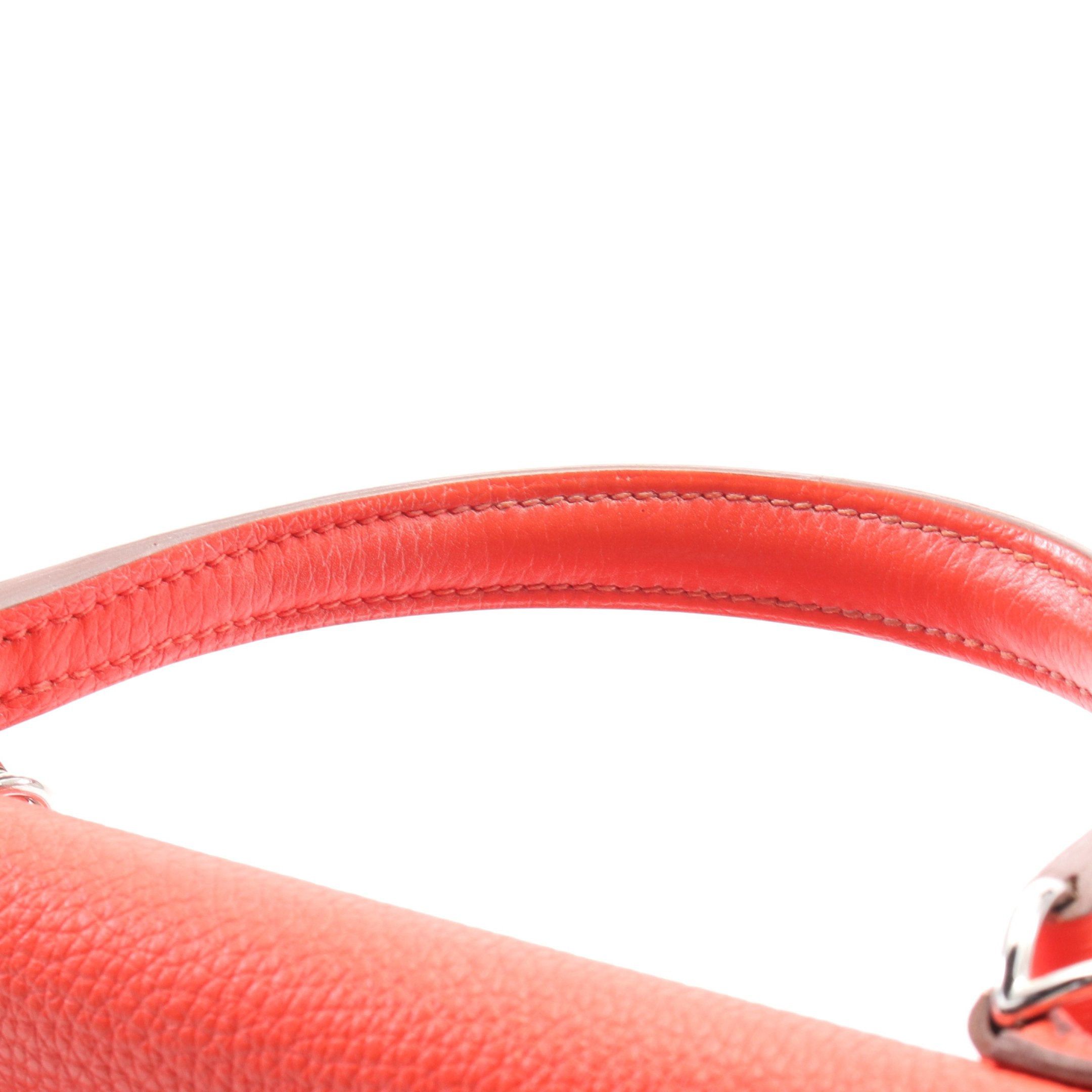 Hermes Hermes Kelly35 Capucines Handbag Togo Orange Brown Silver Hardware Inner Stitch Stamp Size ONE SIZE - 9 Thumbnail