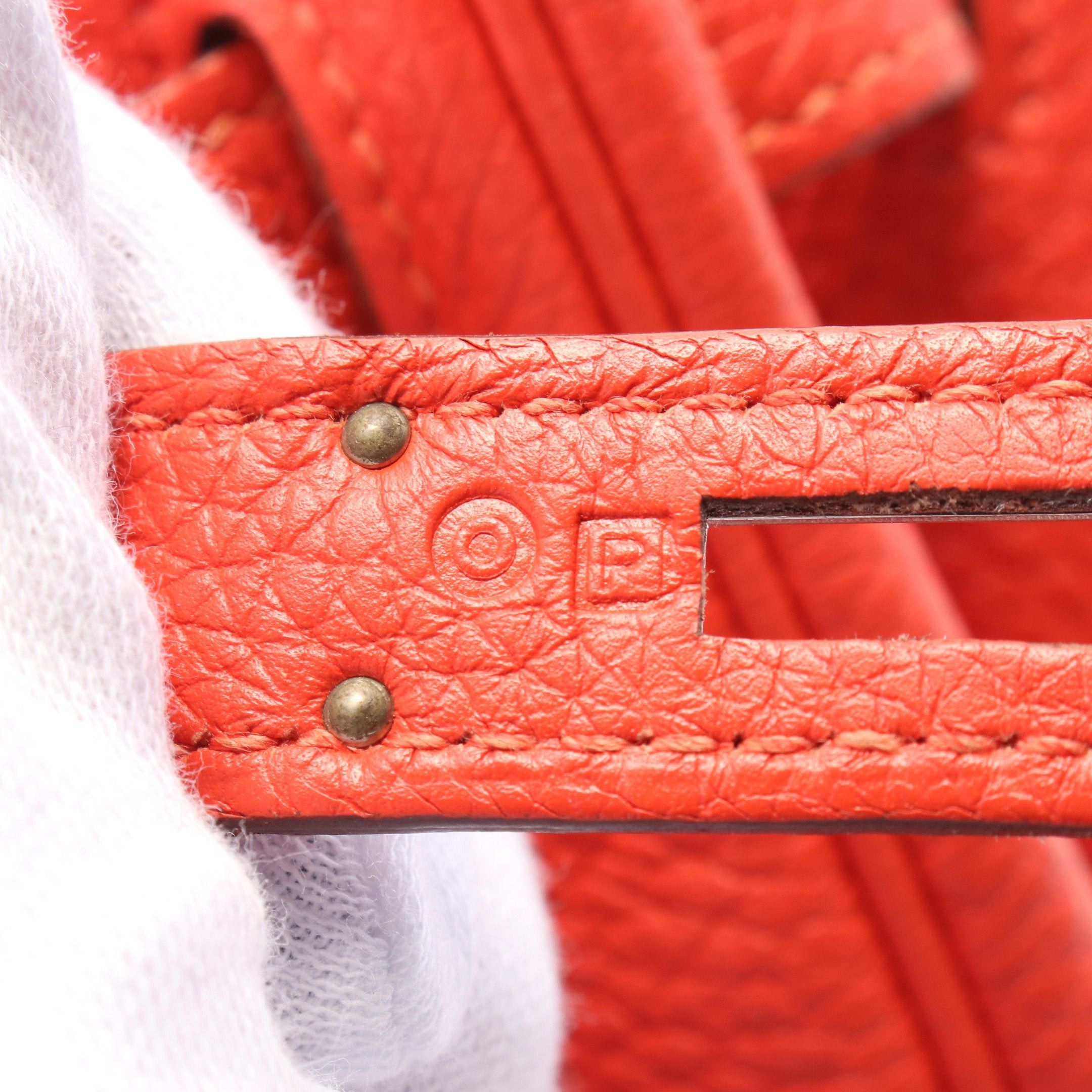 Hermes Hermes Kelly35 Capucines Handbag Togo Orange Brown Silver Hardware Inner Stitch Stamp Size ONE SIZE - 5 Thumbnail