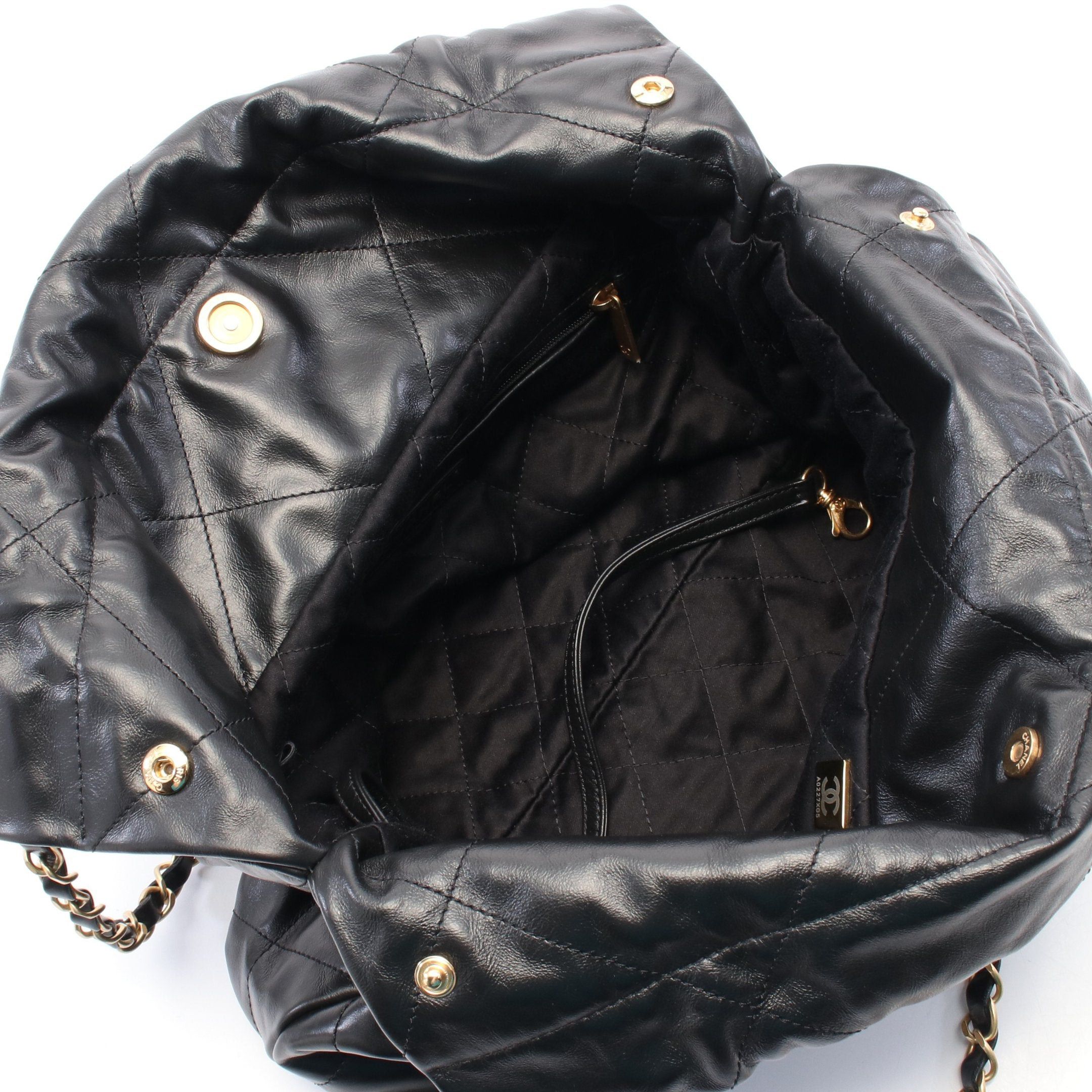 Chanel Chanel Chanel 22 Chain Shoulder Bag Tote Leather Black Gold Hardware Size ONE SIZE - 3 Thumbnail