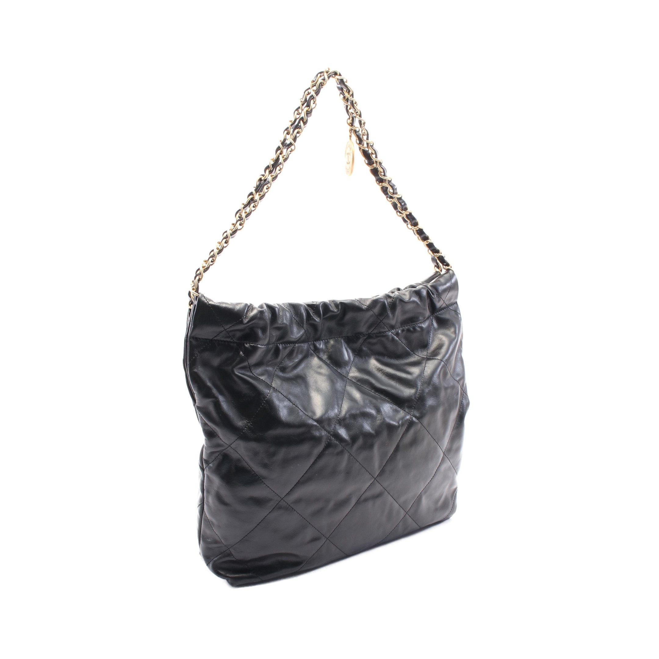 Chanel Chanel Chanel 22 Chain Shoulder Bag Tote Leather Black Gold Hardware Size ONE SIZE - 2 Thumbnail
