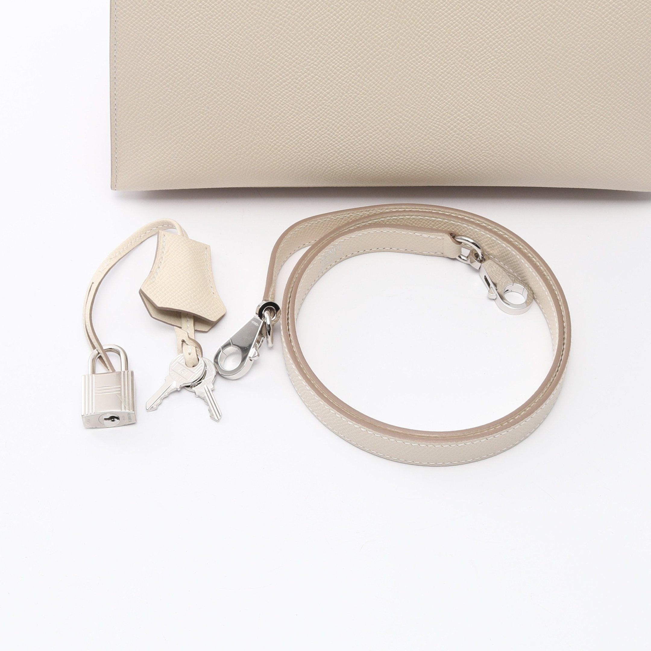 Hermes Hermes Kelly 25 Kure Handbag Veau Epsom Off White Combination Metal Fittings Outside Sewing Double Engraved Size ONE SIZE - 6 Thumbnail