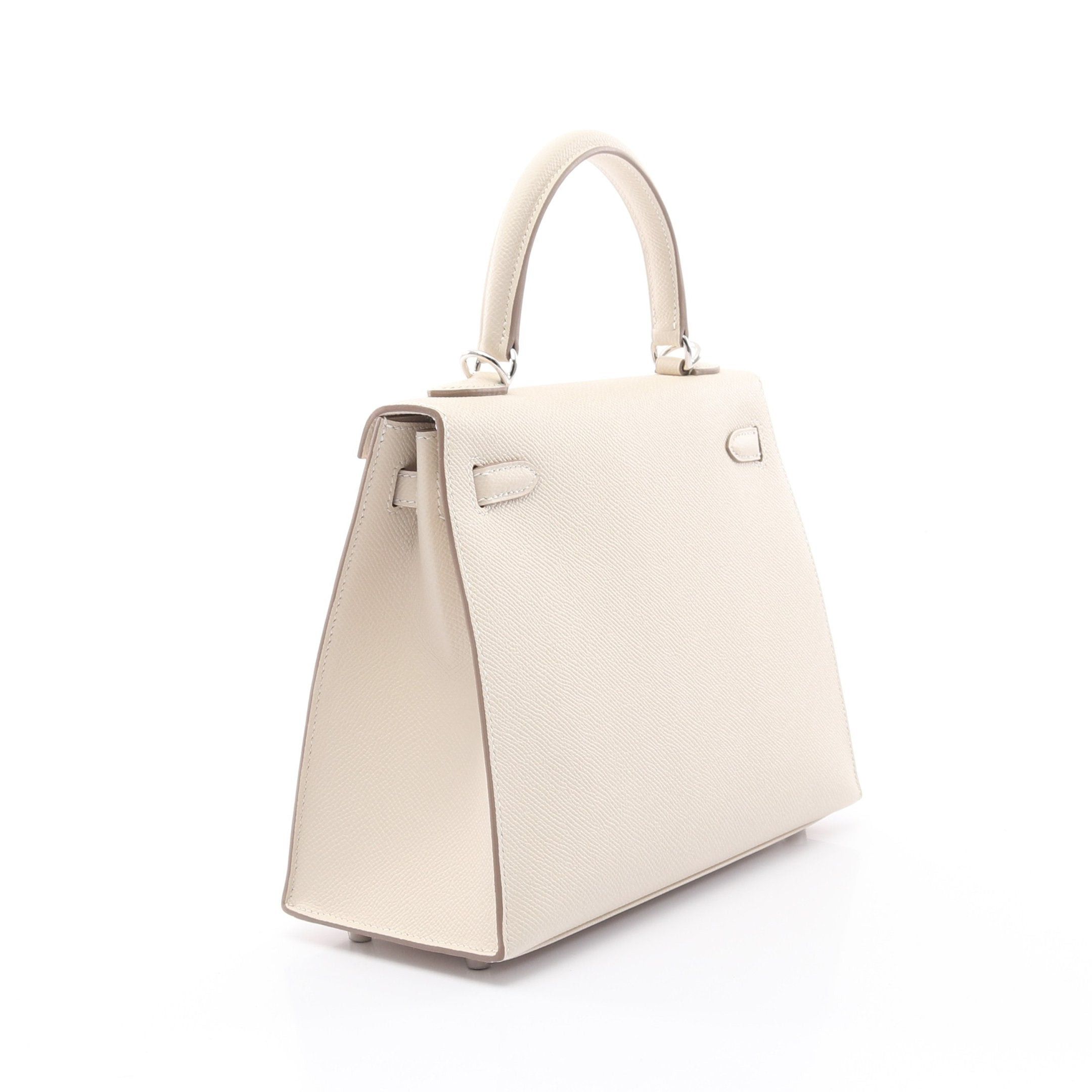 Hermes Hermes Kelly 25 Kure Handbag Veau Epsom Off White Combination Metal Fittings Outside Sewing Double Engraved Size ONE SIZE - 2 Thumbnail