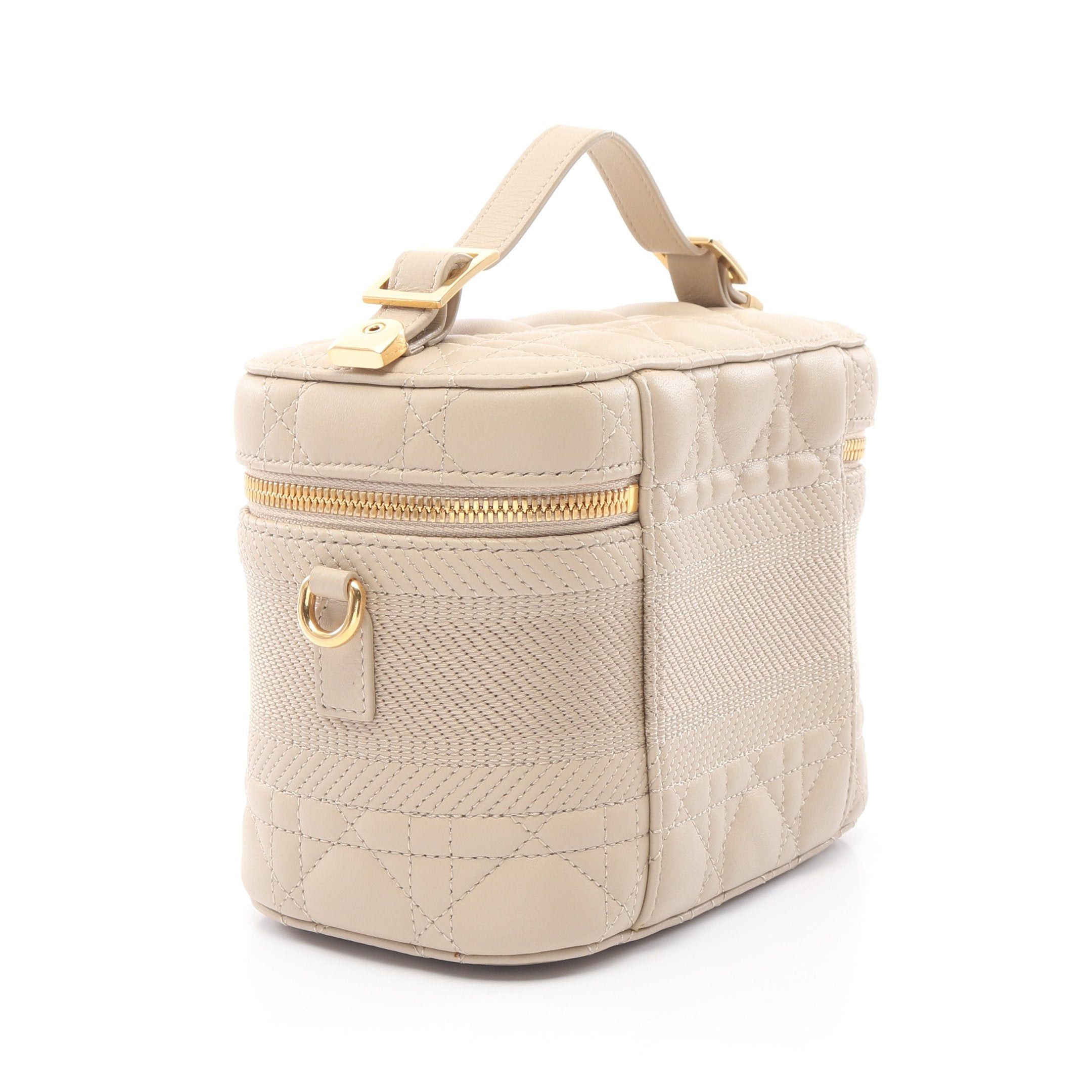 Dior Dior Diortravel Small Vanity Canage Handbag Bag Leather Beige Size ONE SIZE - 2 Thumbnail