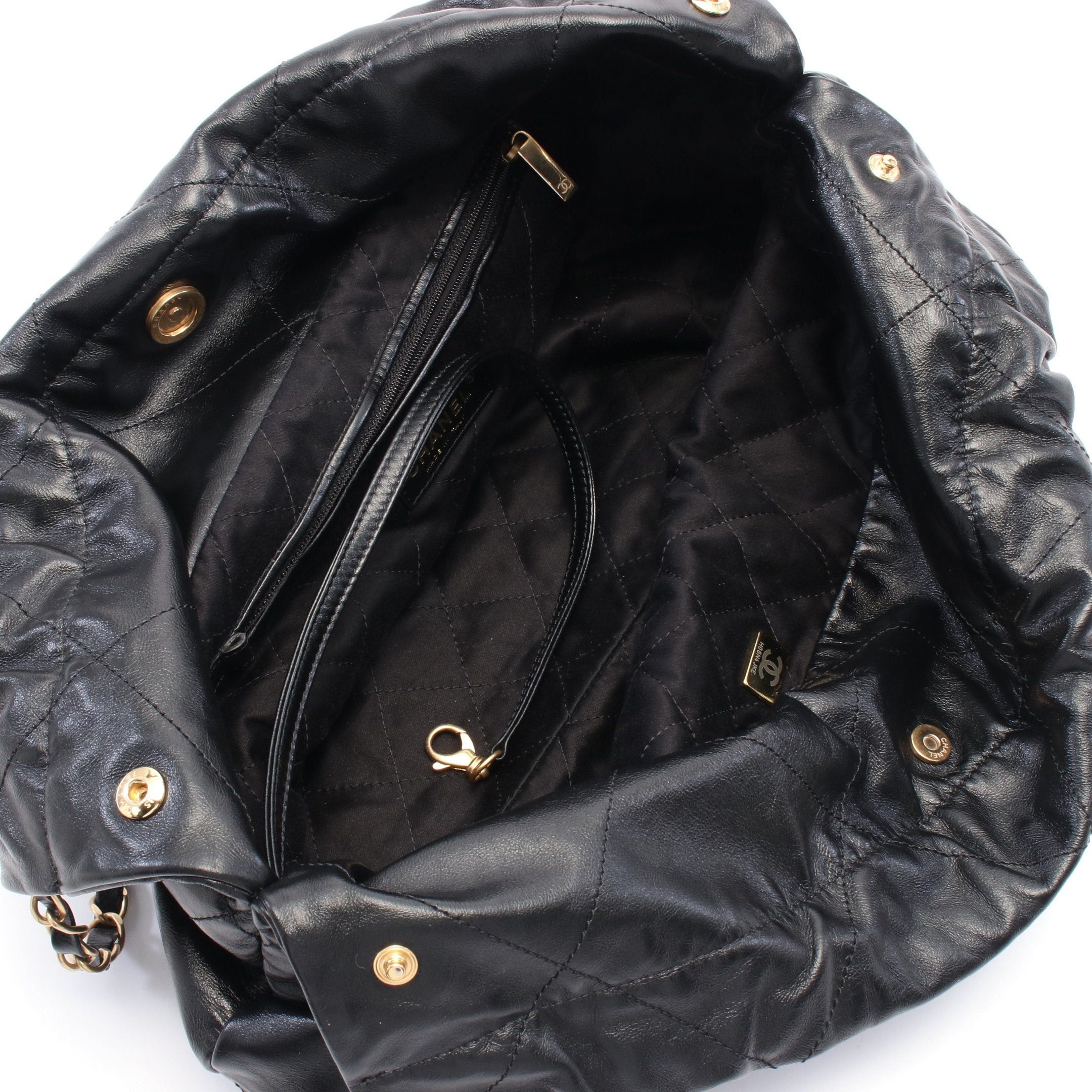 Chanel Chanel Matelasse Chanel 22 Small Chain Shoulder Bag Leather Black Gold Hardware Size ONE SIZE - 3 Thumbnail