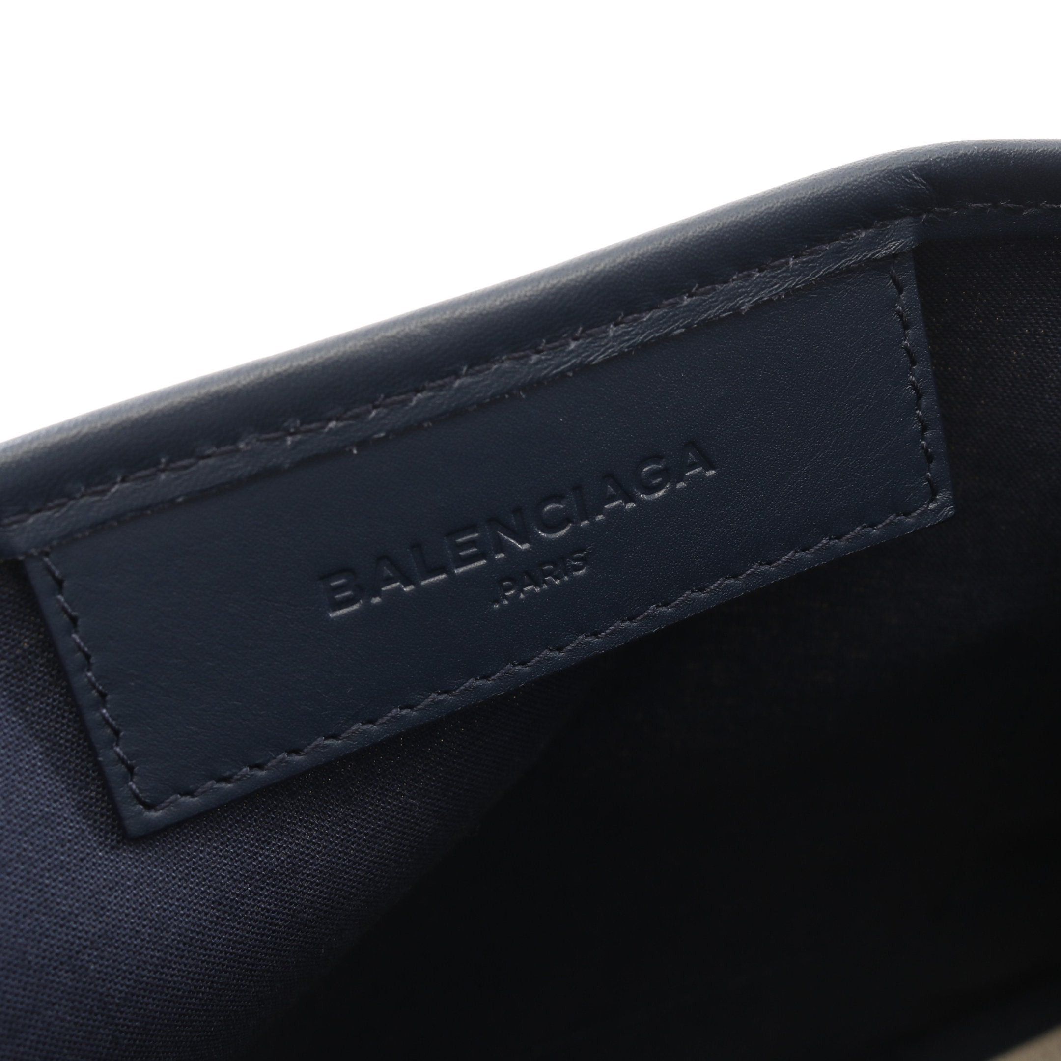 Balenciaga Balenciaga Navy Hippopotamus Xs Handbag Canvas Leather Ivory Size ONE SIZE - 4 Thumbnail