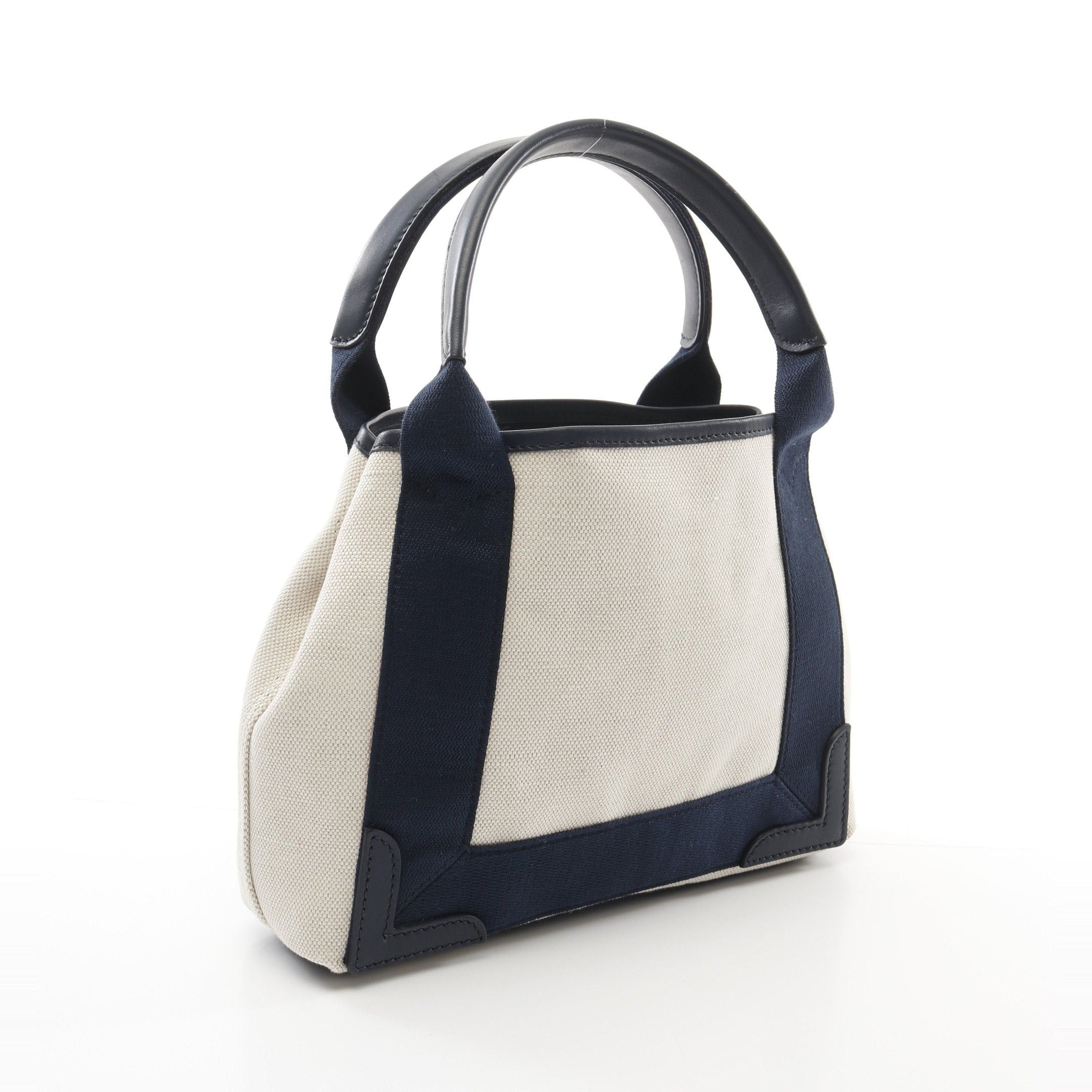 Balenciaga Balenciaga Navy Hippopotamus Xs Handbag Canvas Leather Ivory Size ONE SIZE - 2 Thumbnail