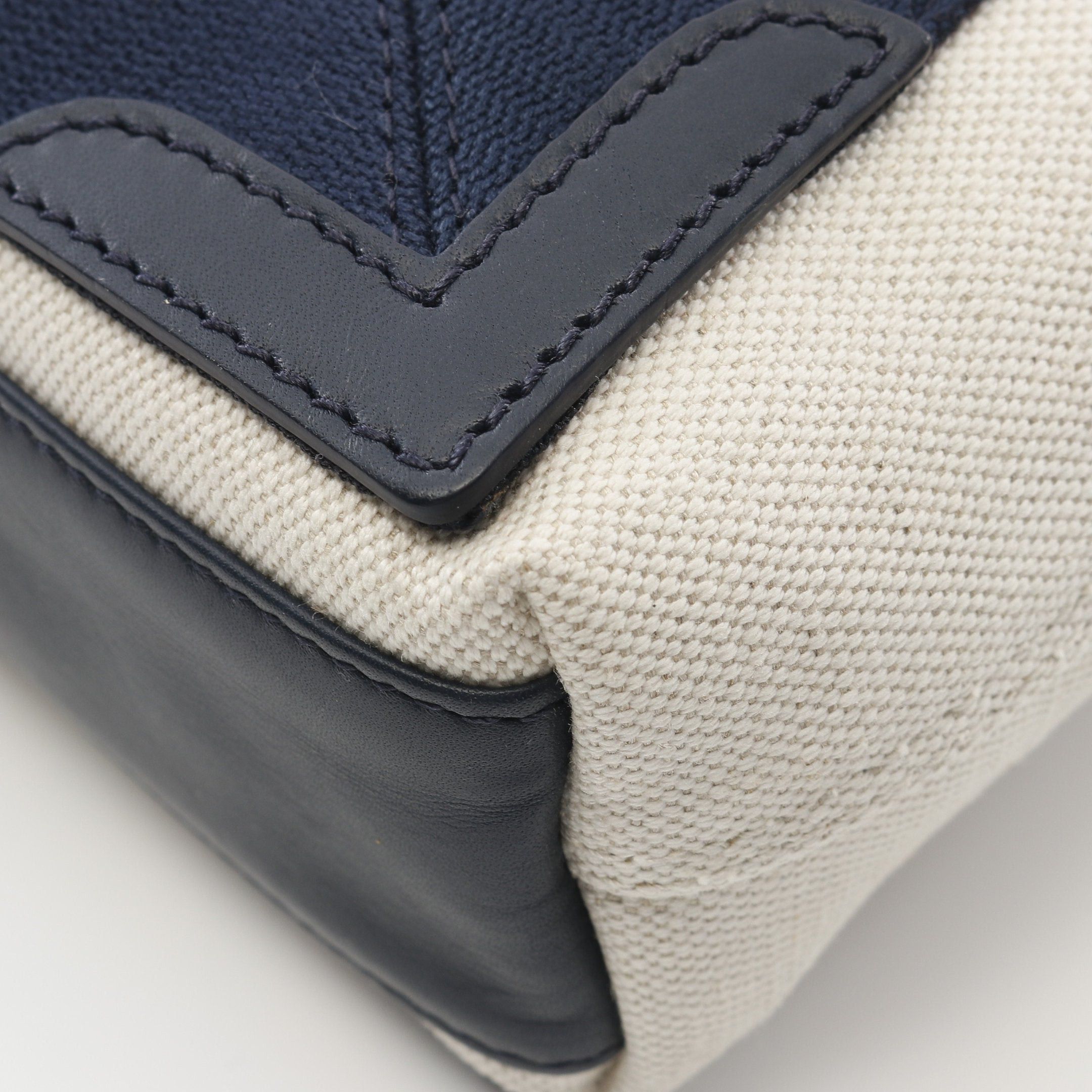 Balenciaga Balenciaga Navy Hippopotamus Xs Handbag Canvas Leather Ivory Size ONE SIZE - 5 Thumbnail