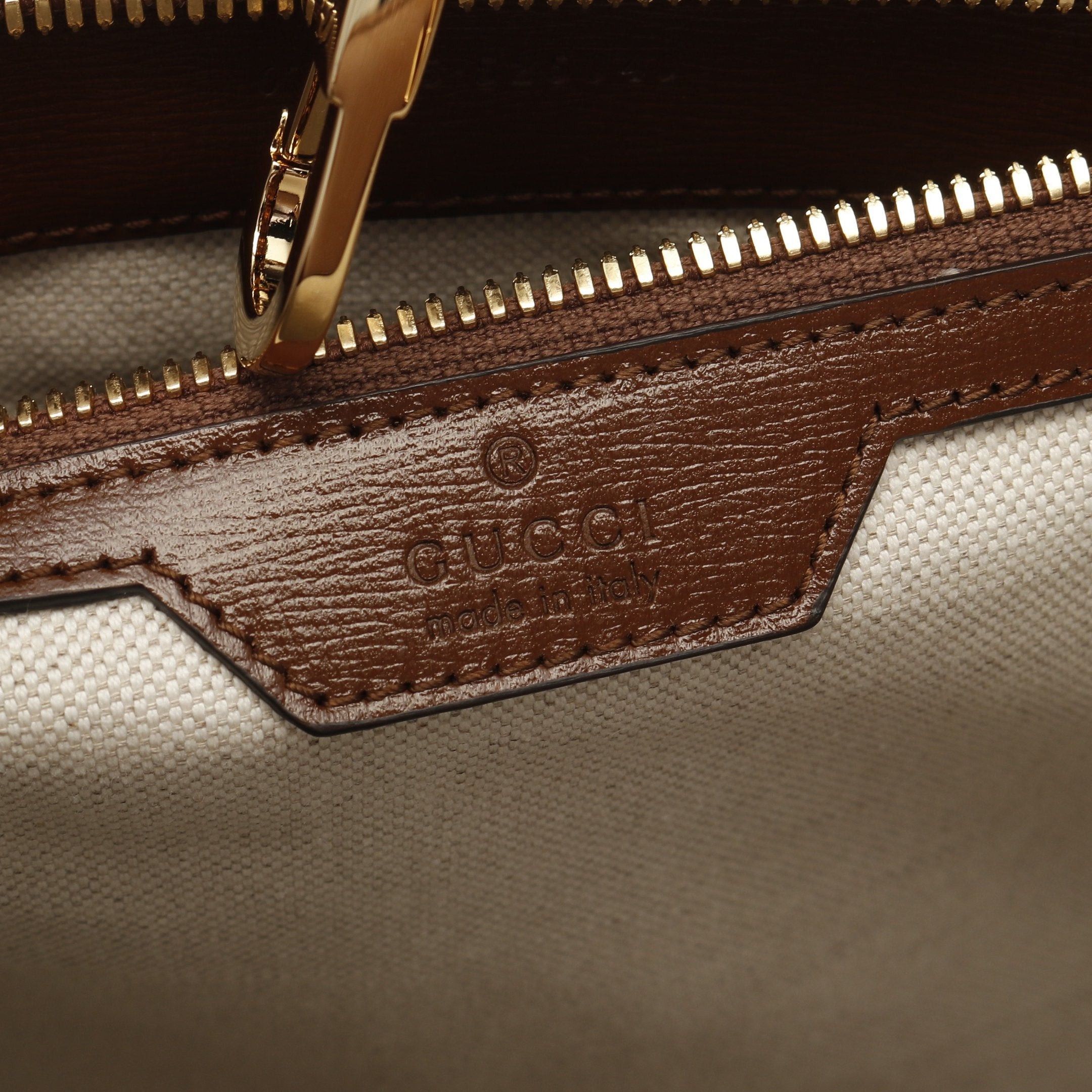 Gucci Gucci Interlocking G Medium Tote Gg Supreme Handbag Bag Leather Beige Brown Size ONE SIZE - 4 Thumbnail