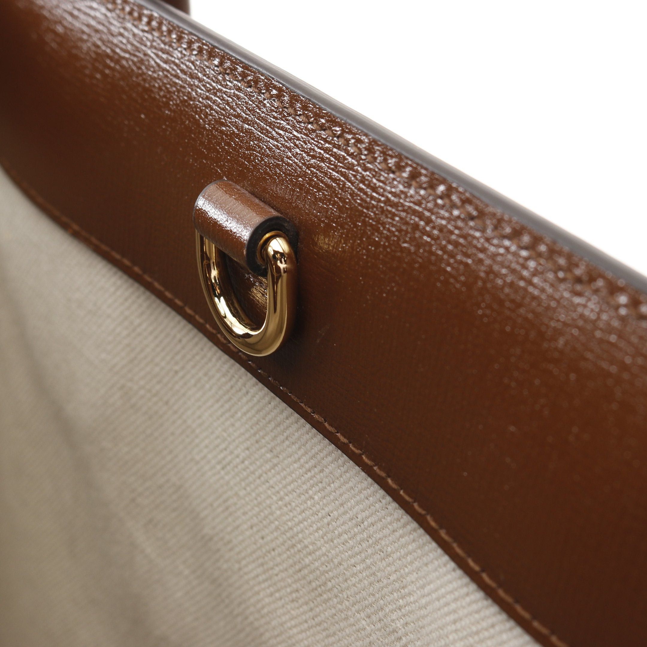 Gucci Gucci Interlocking G Medium Tote Gg Supreme Handbag Bag Leather Beige Brown Size ONE SIZE - 8 Thumbnail