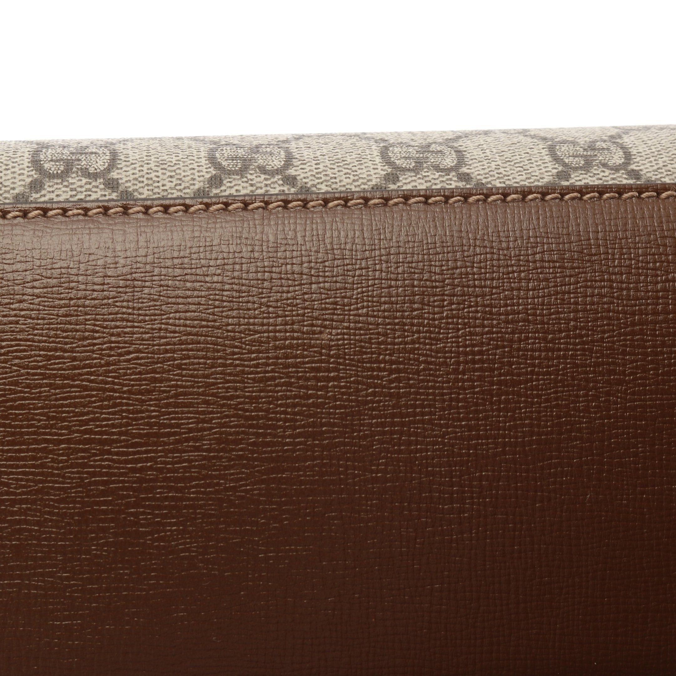 Gucci Gucci Interlocking G Medium Tote Gg Supreme Handbag Bag Leather Beige Brown Size ONE SIZE - 9 Thumbnail