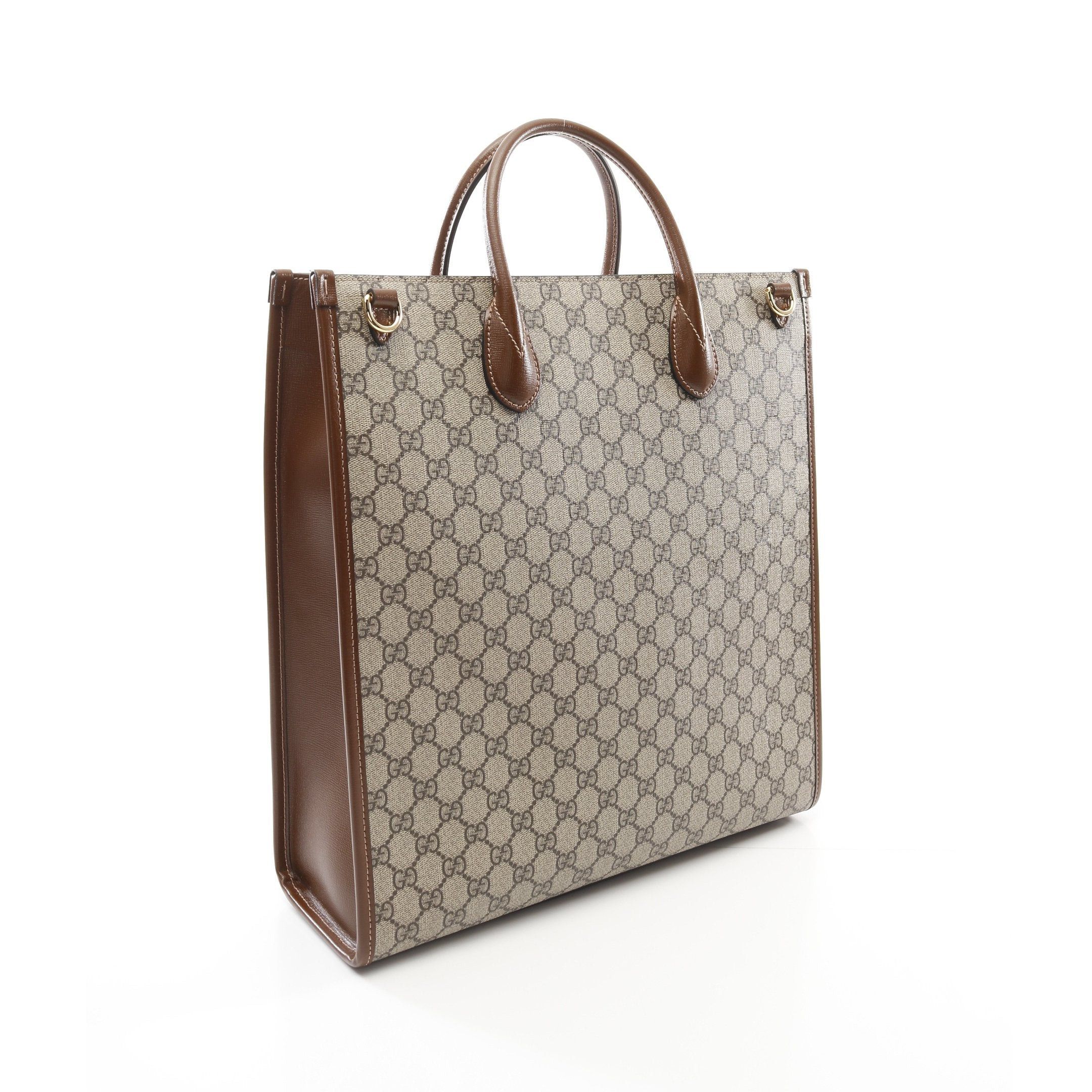 Gucci Gucci Interlocking G Medium Tote Gg Supreme Handbag Bag Leather Beige Brown Size ONE SIZE - 2 Thumbnail