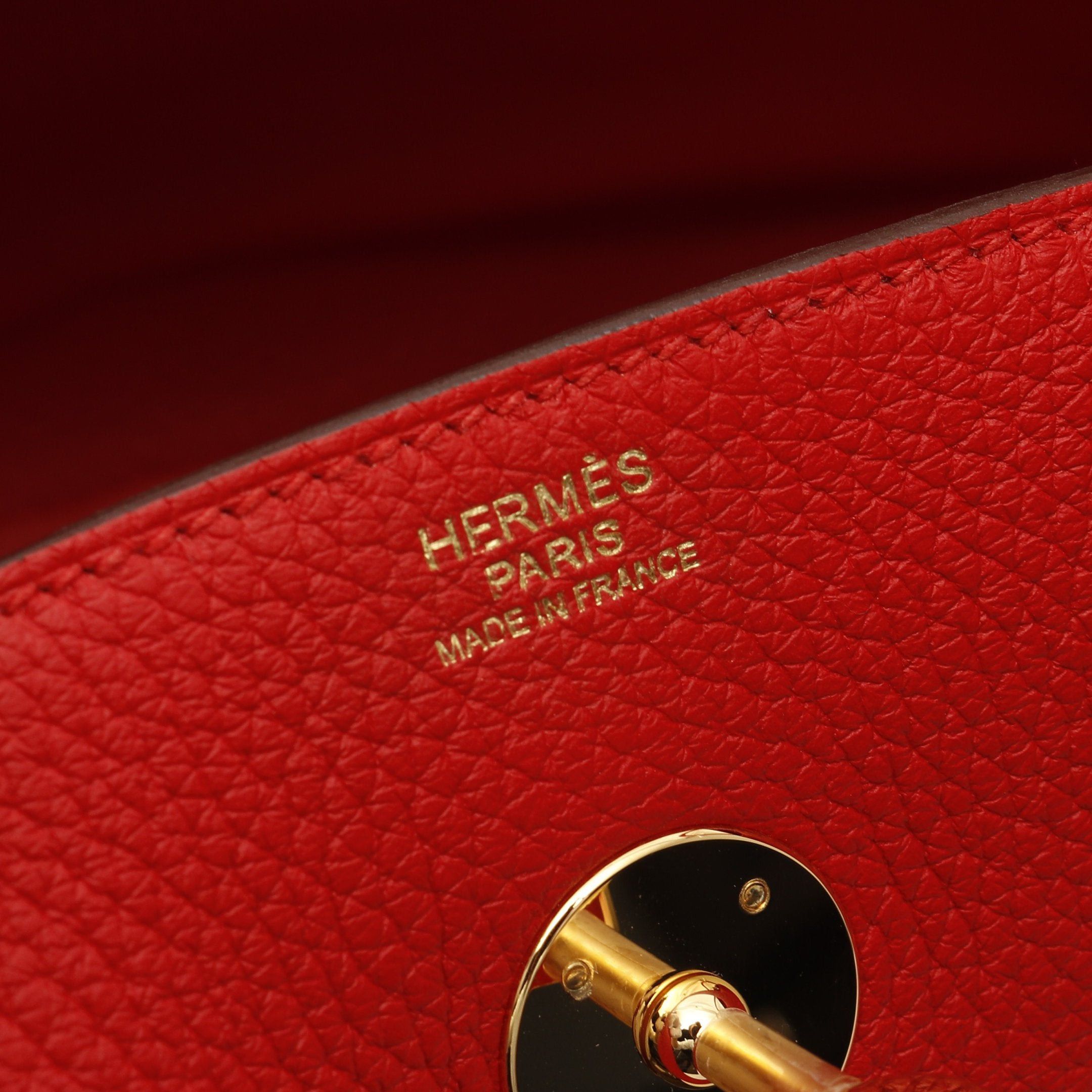 Hermes Hermes Lindy 30 Rouge Tomato Shoulder Bag Clemence Leather Red Gold Hardware Z Stamp Size ONE SIZE - 4 Thumbnail